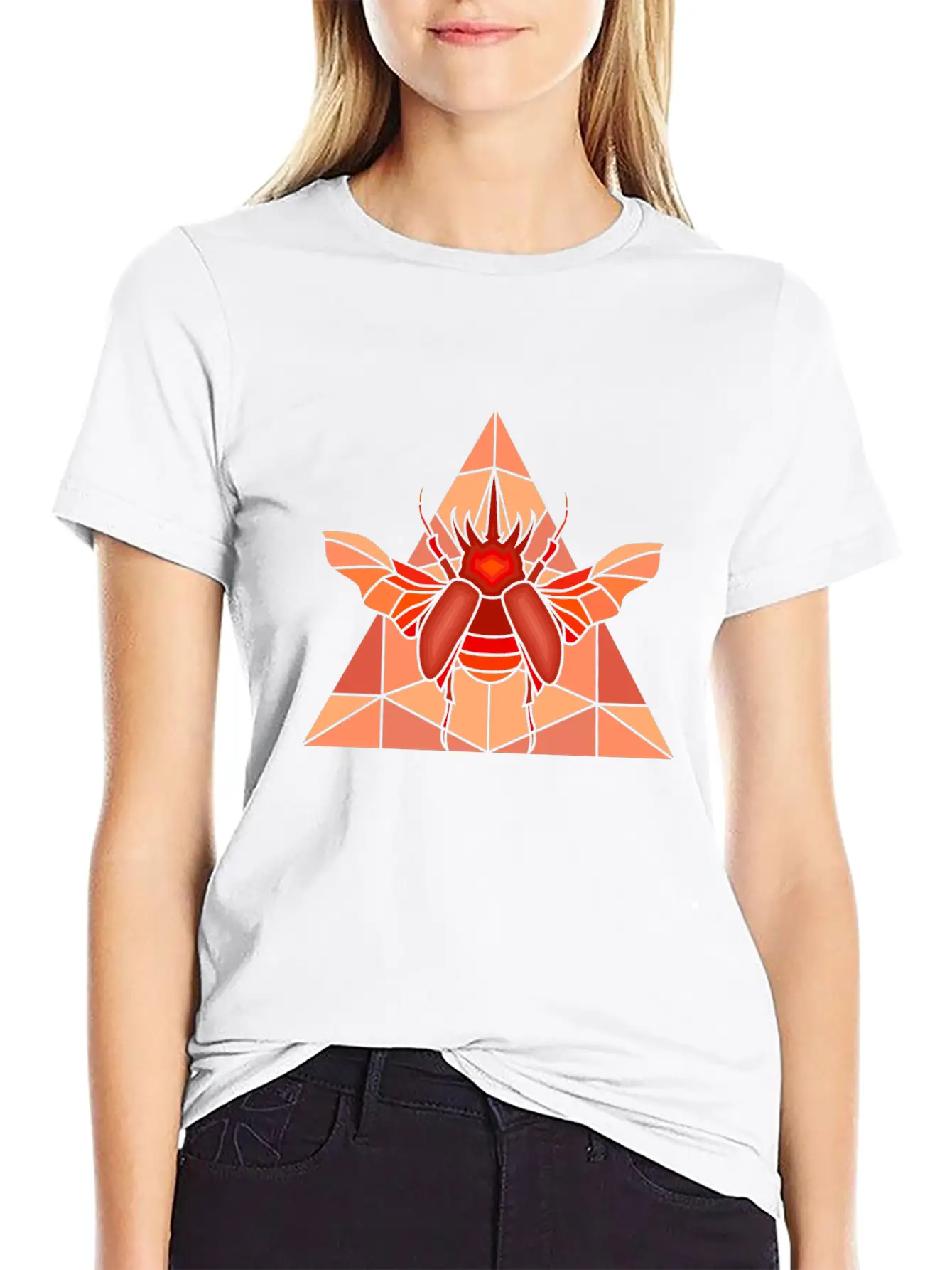 Polygon Art Beetle Rhino Beetle Triangle Geometry Classic Cotton Tee – Unisex Comfort For Any Season