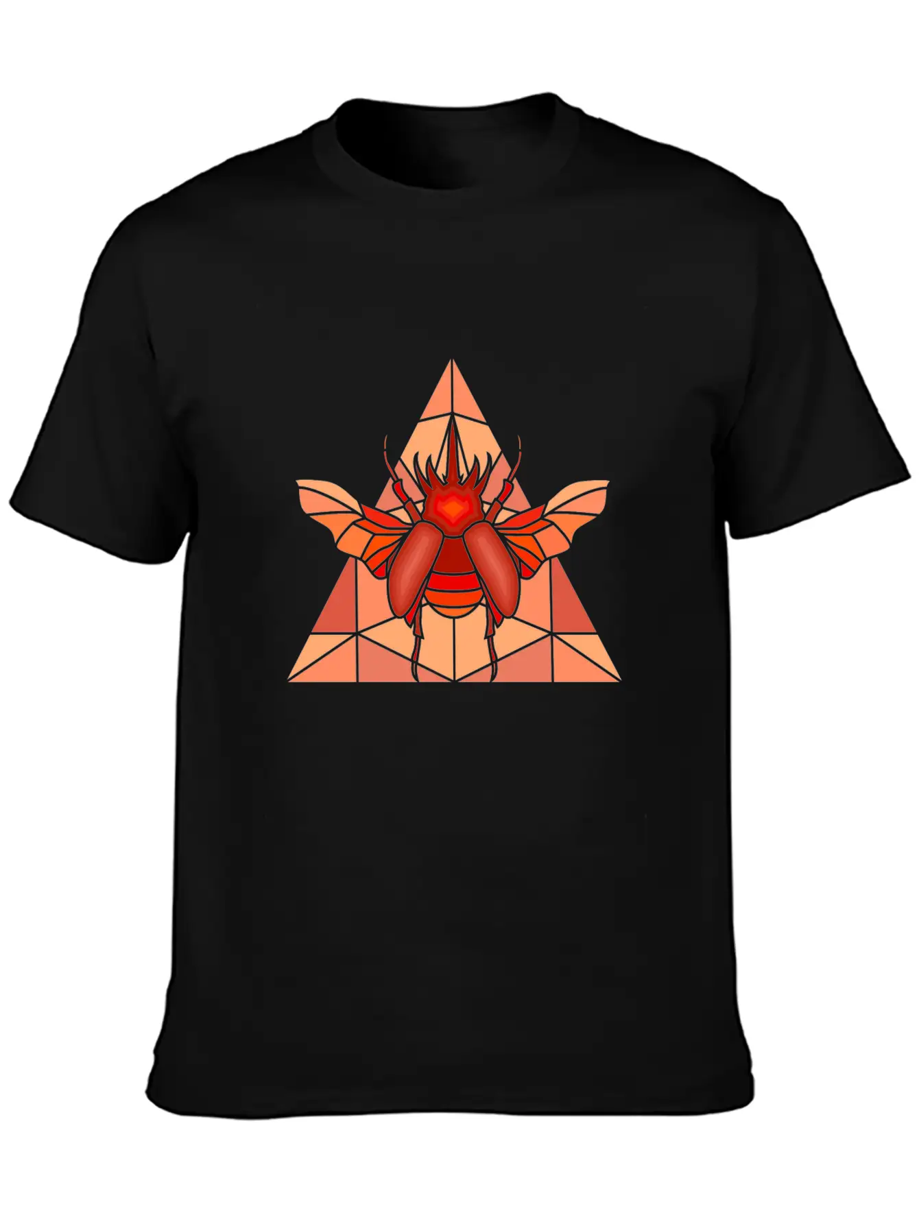 Polygon Art Beetle Rhino Beetle Triangle Geometry Classic Cotton Tee – Unisex Comfort For Any Season