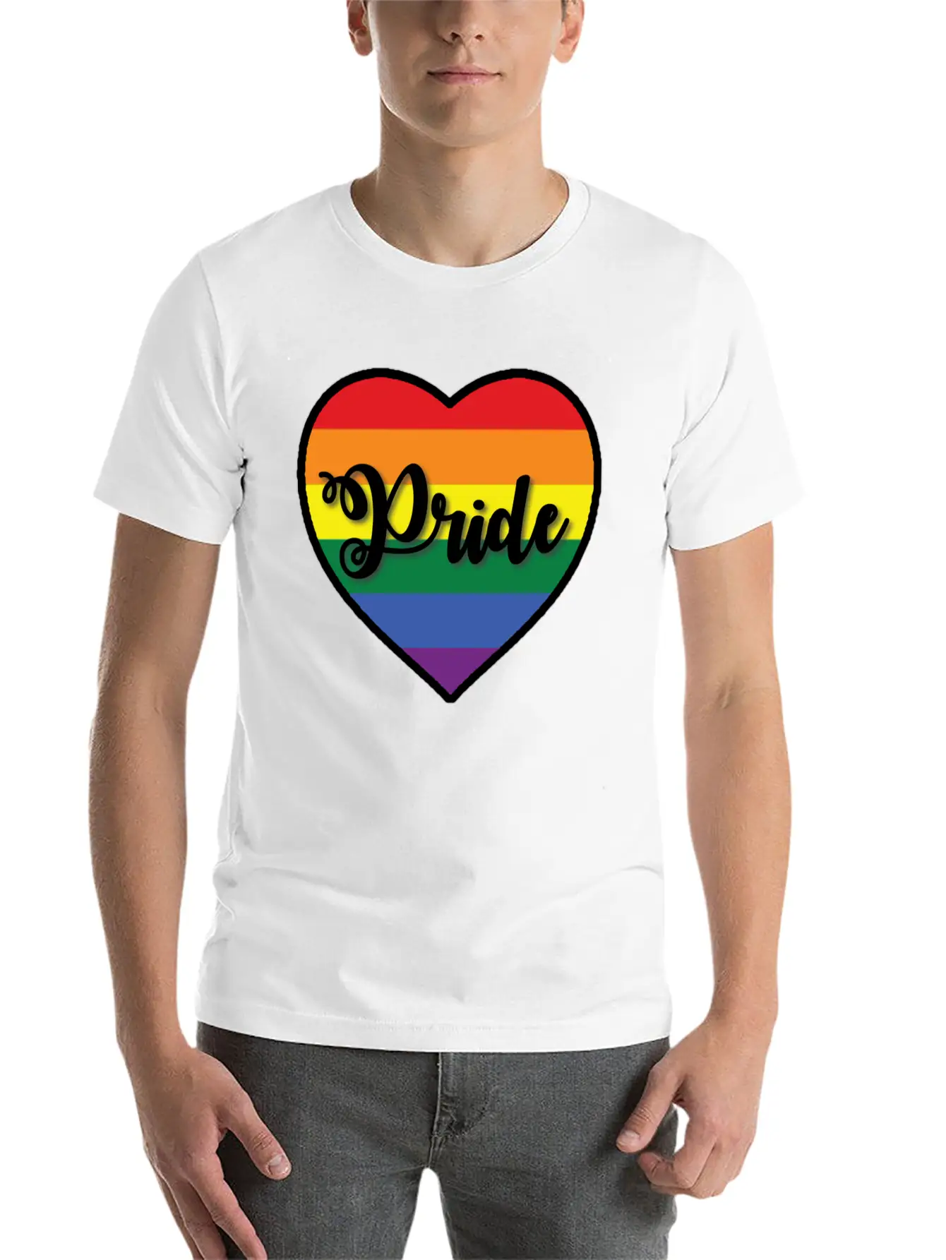 Pride Heart Unisex Short Sleeve Soft Cotton T-Shirt – Casual Everyday Wear