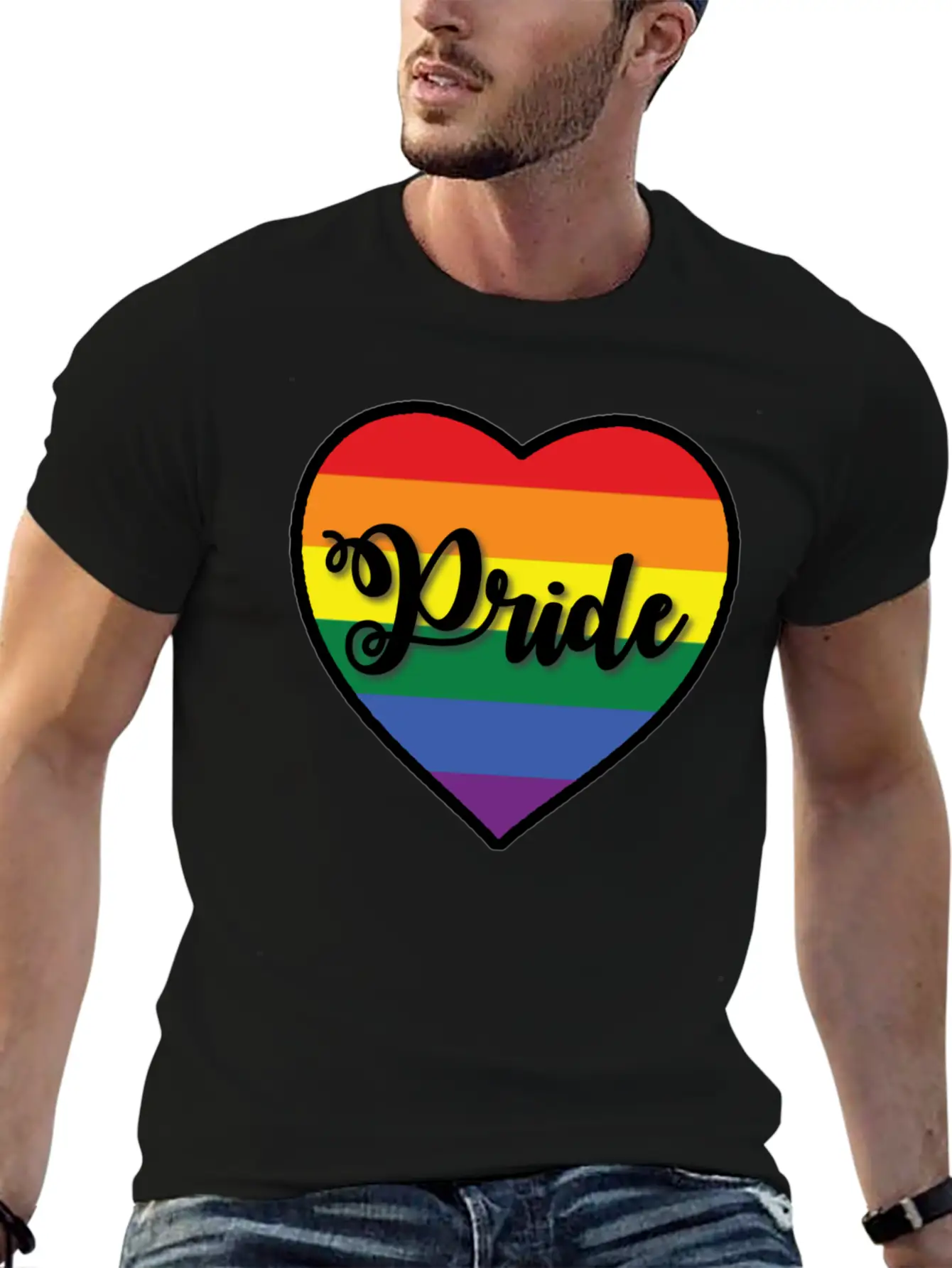 Pride Heart Unisex Short Sleeve Soft Cotton T-Shirt – Casual Everyday Wear