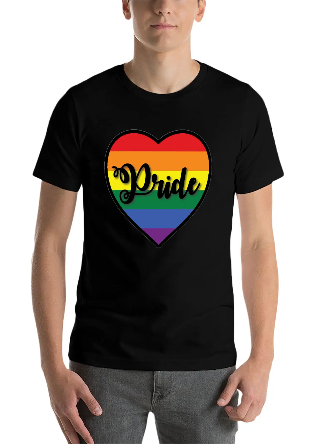 Pride Heart Unisex Short Sleeve Soft Cotton T-Shirt – Casual Everyday Wear