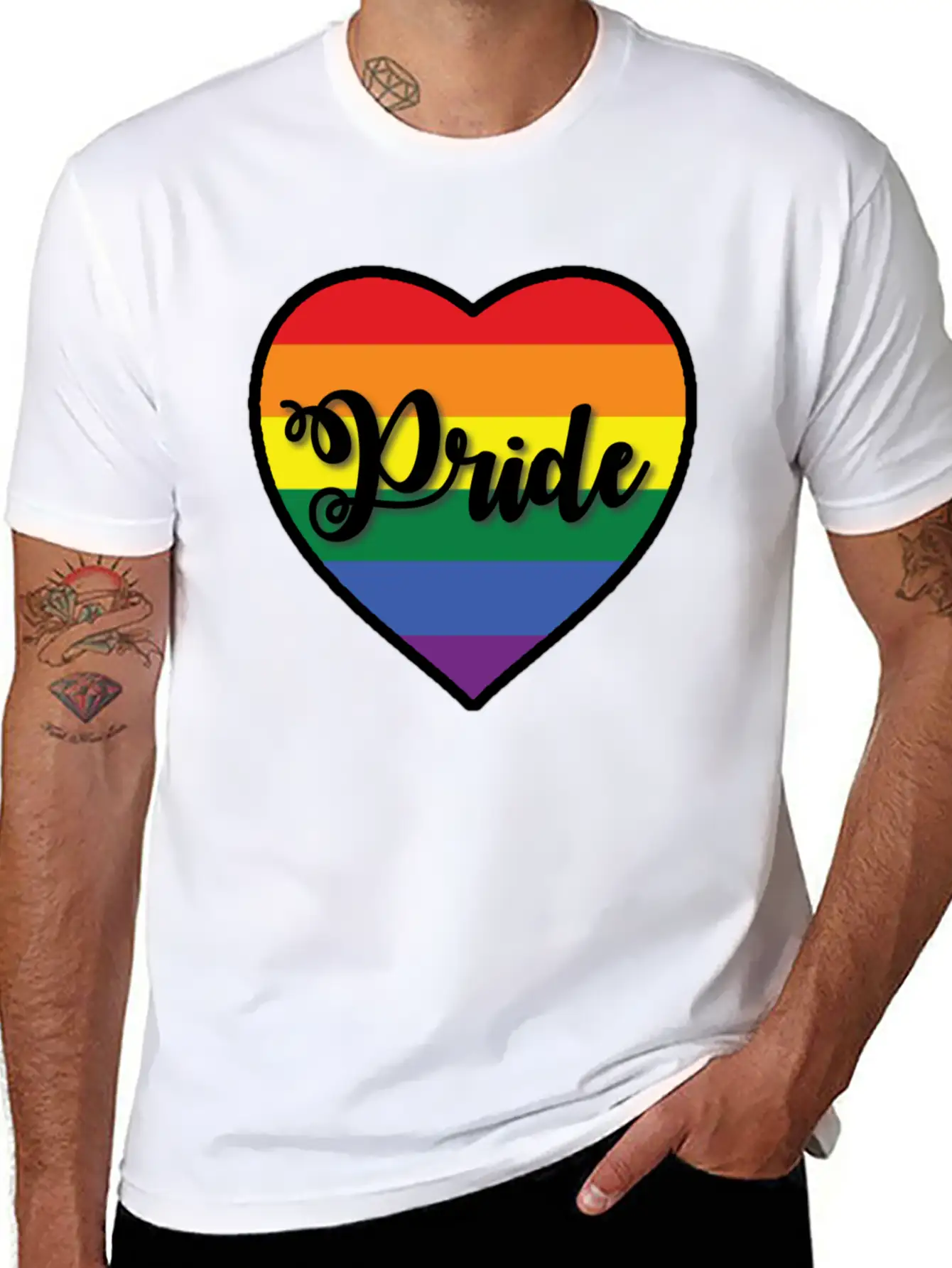 Pride Heart Unisex Short Sleeve Soft Cotton T-Shirt – Casual Everyday Wear
