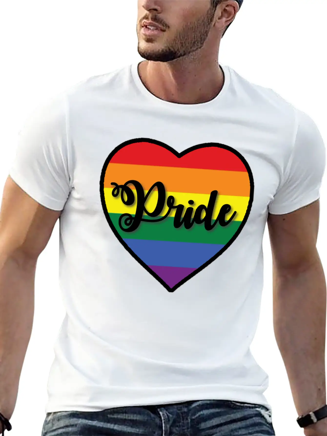 Pride Heart Unisex Short Sleeve Soft Cotton T-Shirt – Casual Everyday Wear