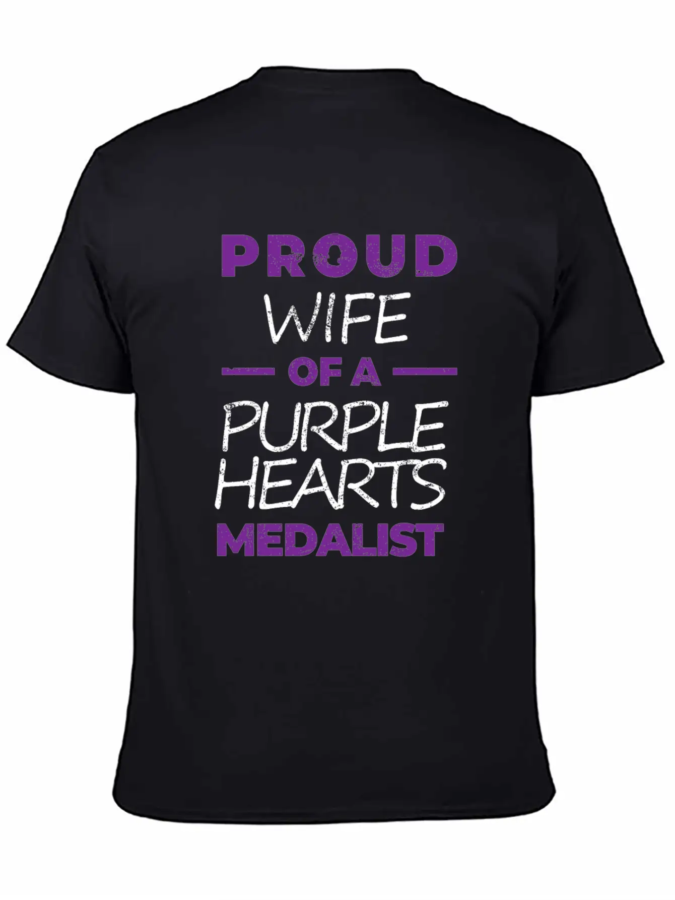 Purple Hearts War Hero Proud Wife Proud Veteran Essential Unisex Summer Tee – Soft Cotton Casual Fit