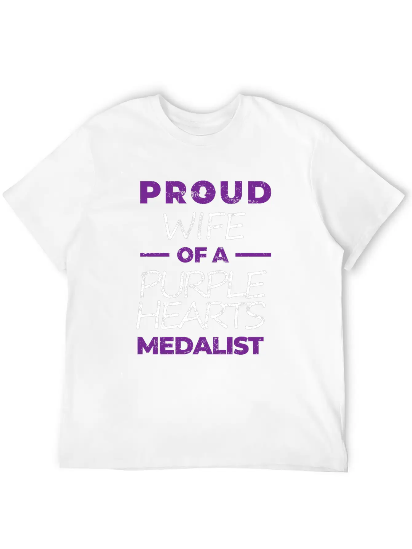 Purple Hearts War Hero Proud Wife Proud Veteran Essential Unisex Summer Tee – Soft Cotton Casual Fit