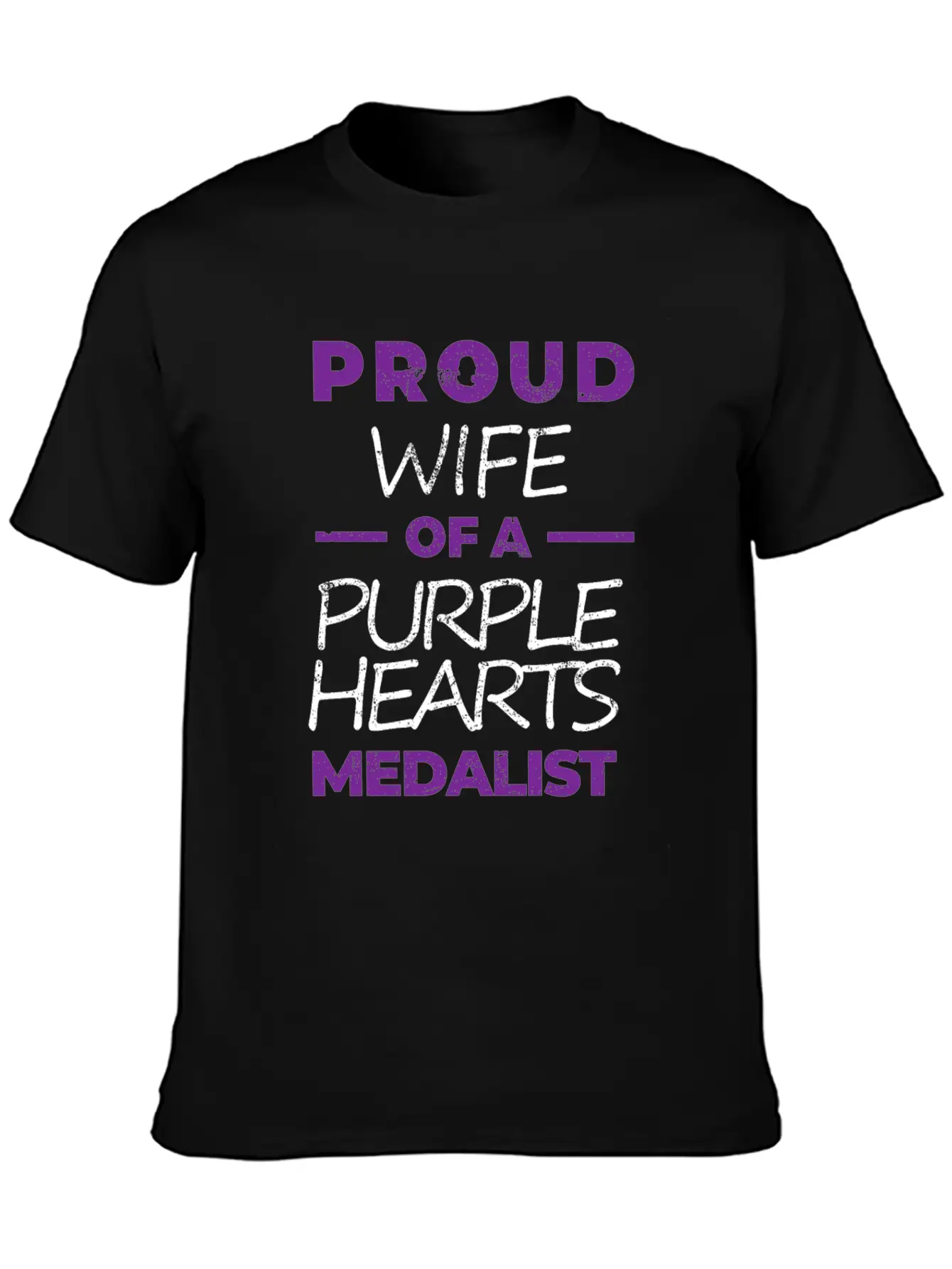 Purple Hearts War Hero Proud Wife Proud Veteran Essential Unisex Summer Tee – Soft Cotton Casual Fit