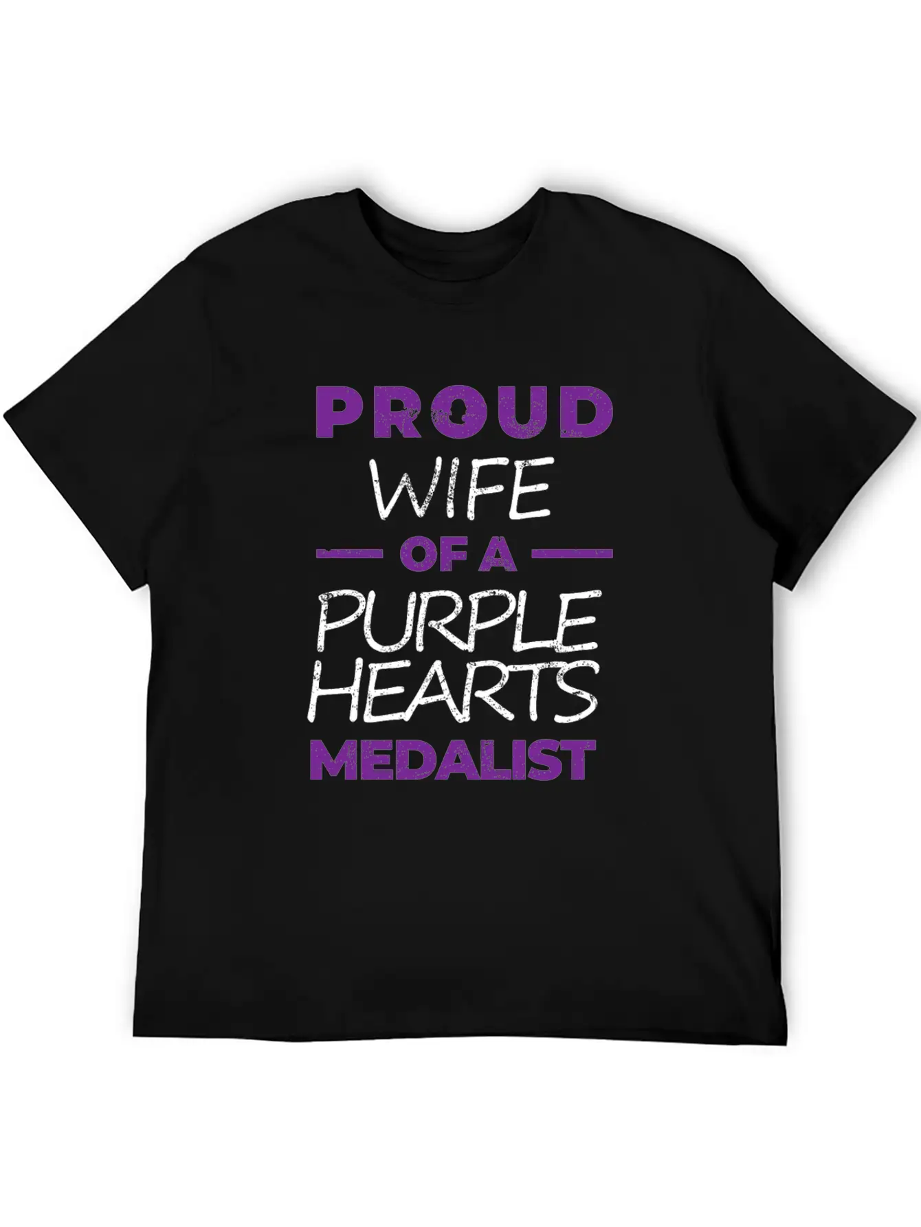 Purple Hearts War Hero Proud Wife Proud Veteran Essential Unisex Summer Tee – Soft Cotton Casual Fit