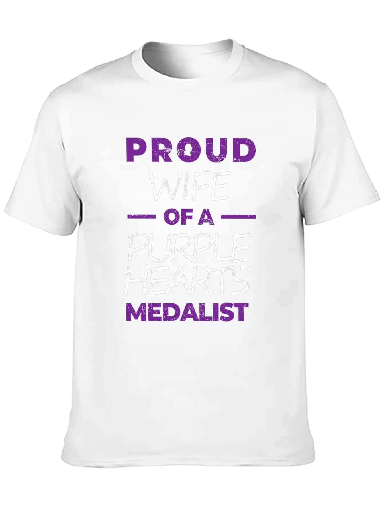Purple Hearts War Hero Proud Wife Proud Veteran Essential Unisex Summer Tee – Soft Cotton Casual Fit