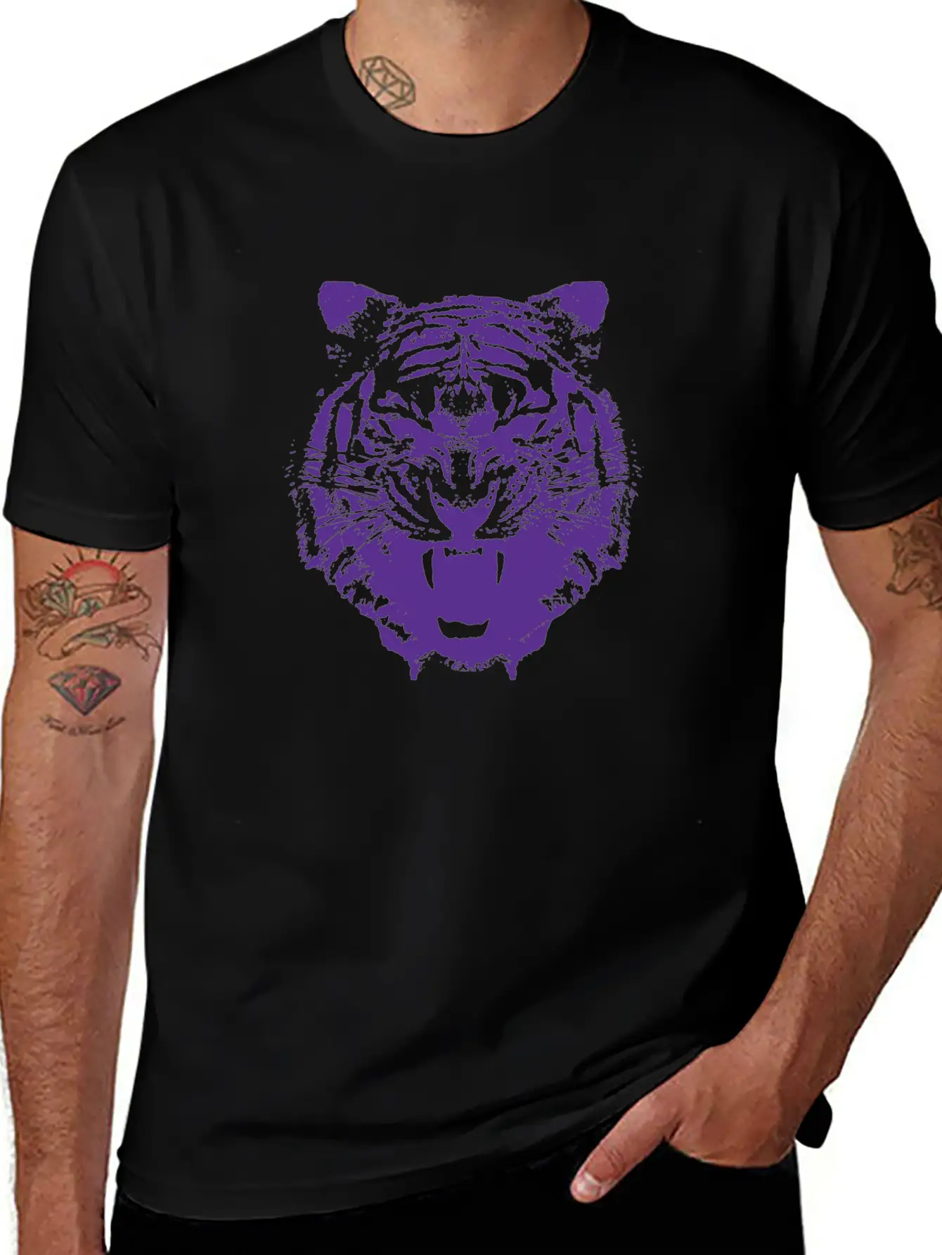 Purple Tiger Classic Cotton Tee – Unisex Comfort For Any Season