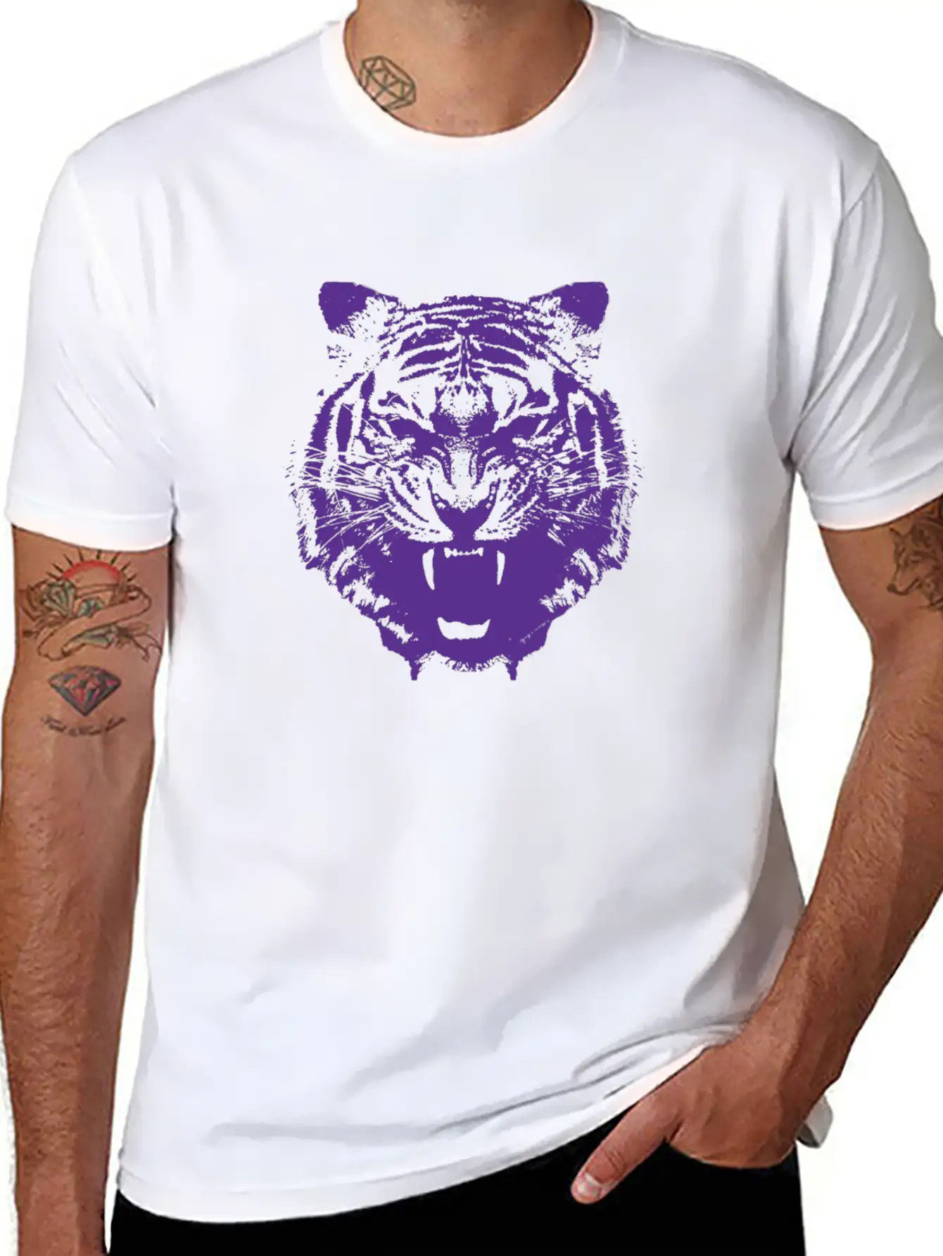 Purple Tiger Classic Cotton Tee – Unisex Comfort For Any Season
