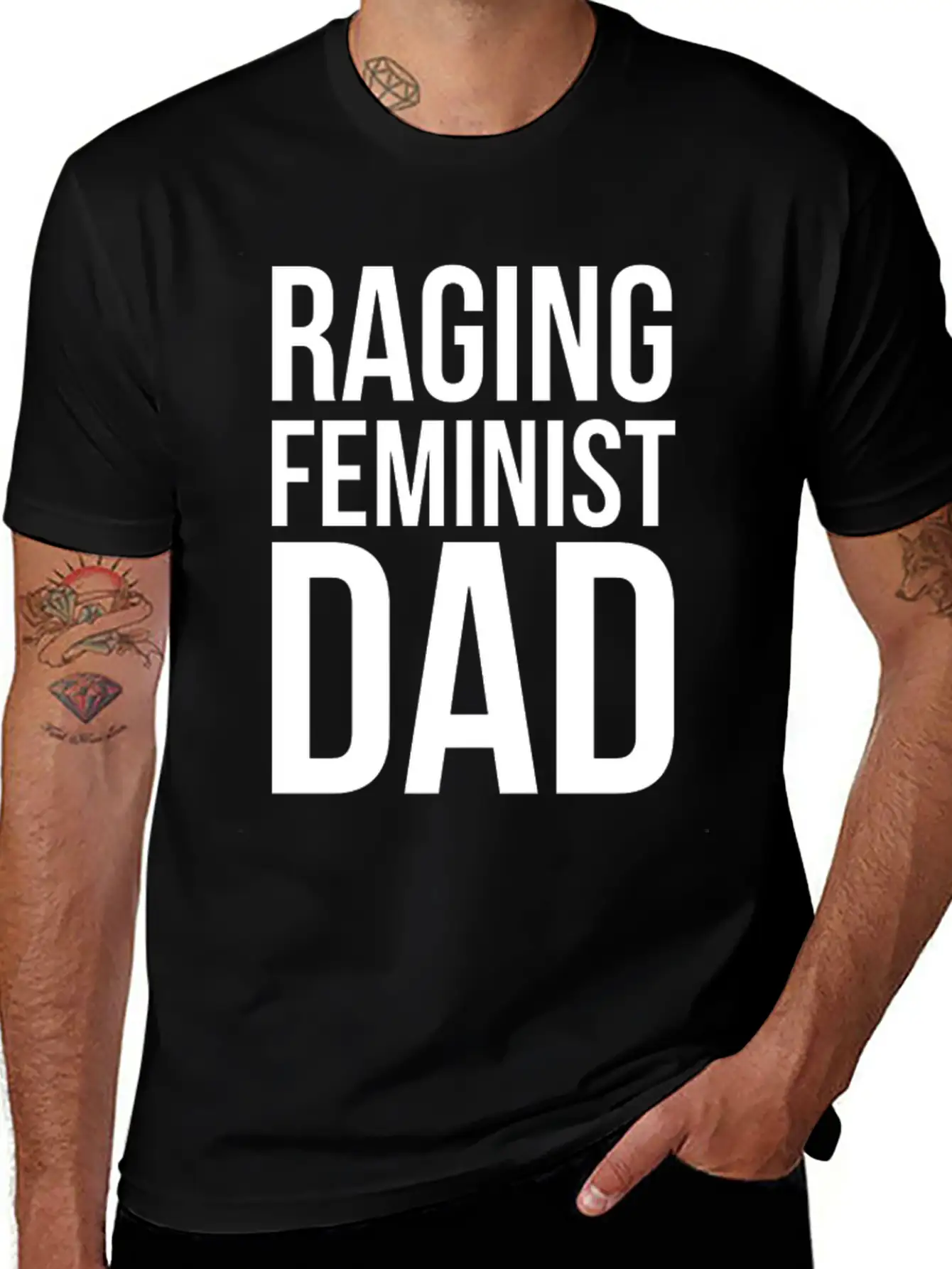 Raging Feminist Dad Classic Cotton Tee – Unisex Comfort For Any Season