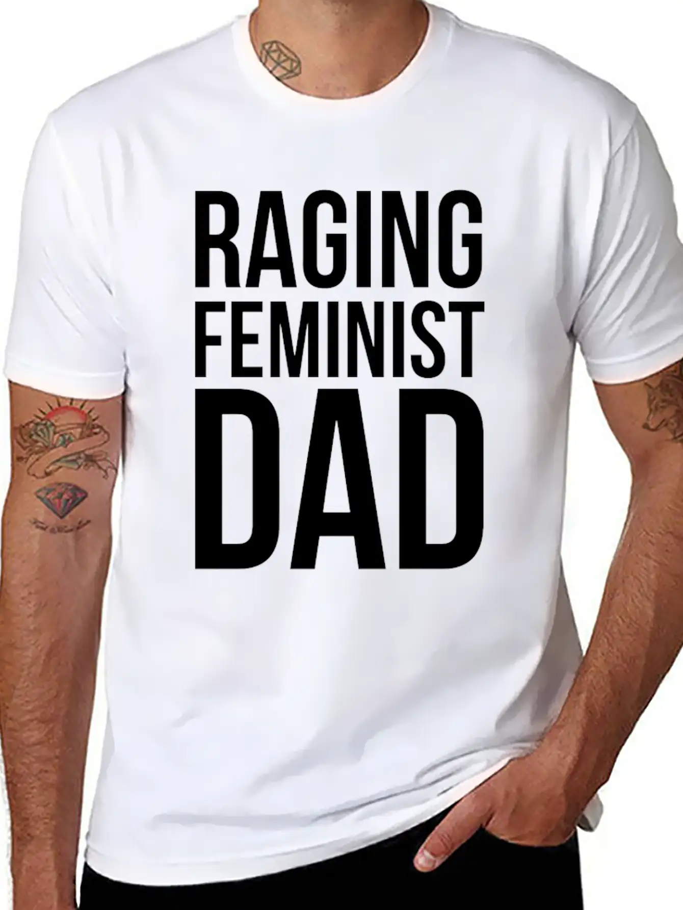 Raging Feminist Dad Classic Cotton Tee – Unisex Comfort For Any Season