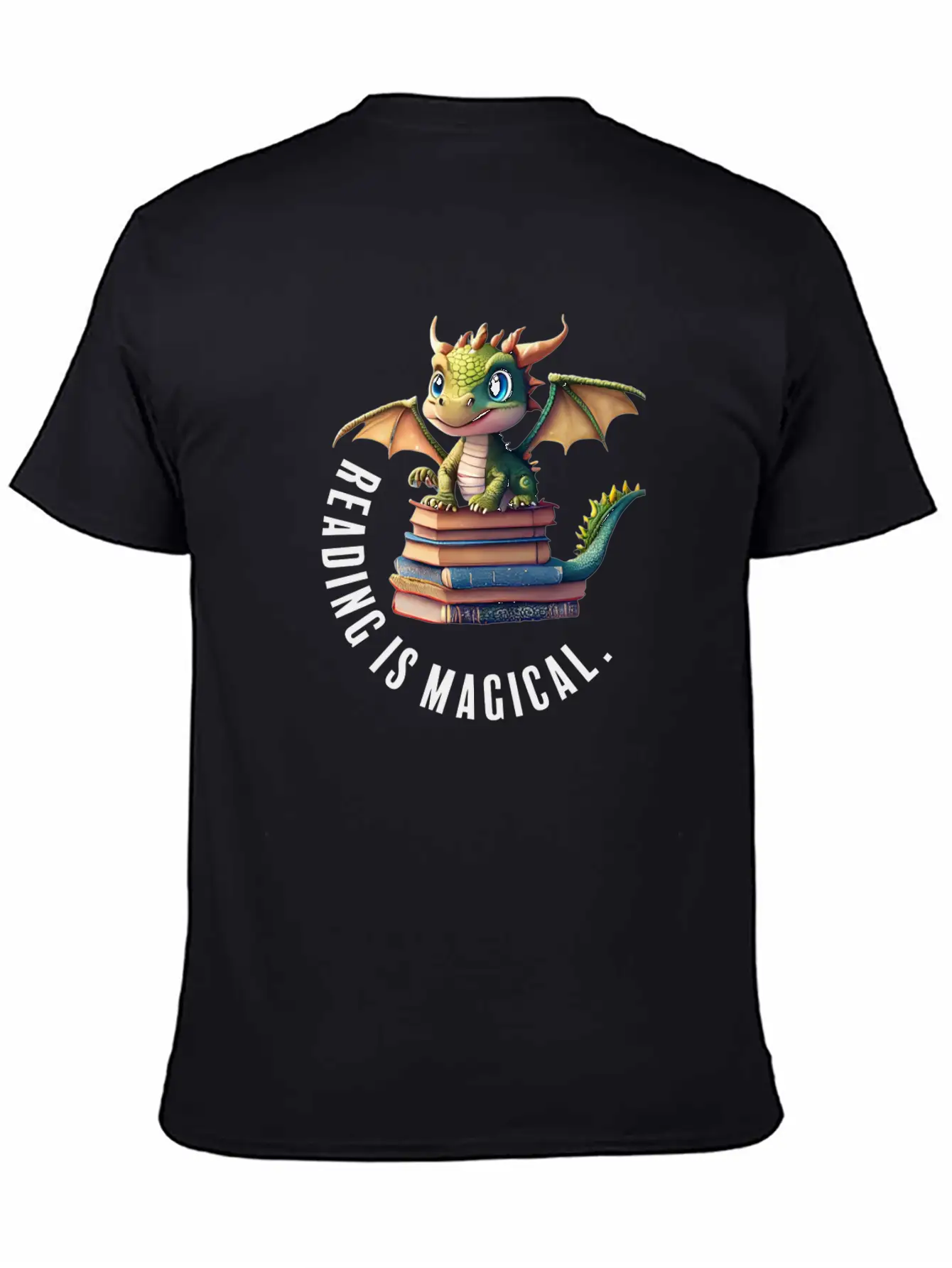 Reading Is Magical Dragon Casual Graphic T-Shirt – Simple And Comfortable Daily Wear