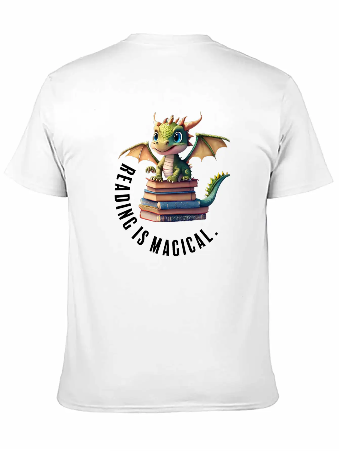 Reading Is Magical Dragon Casual Graphic T-Shirt – Simple And Comfortable Daily Wear