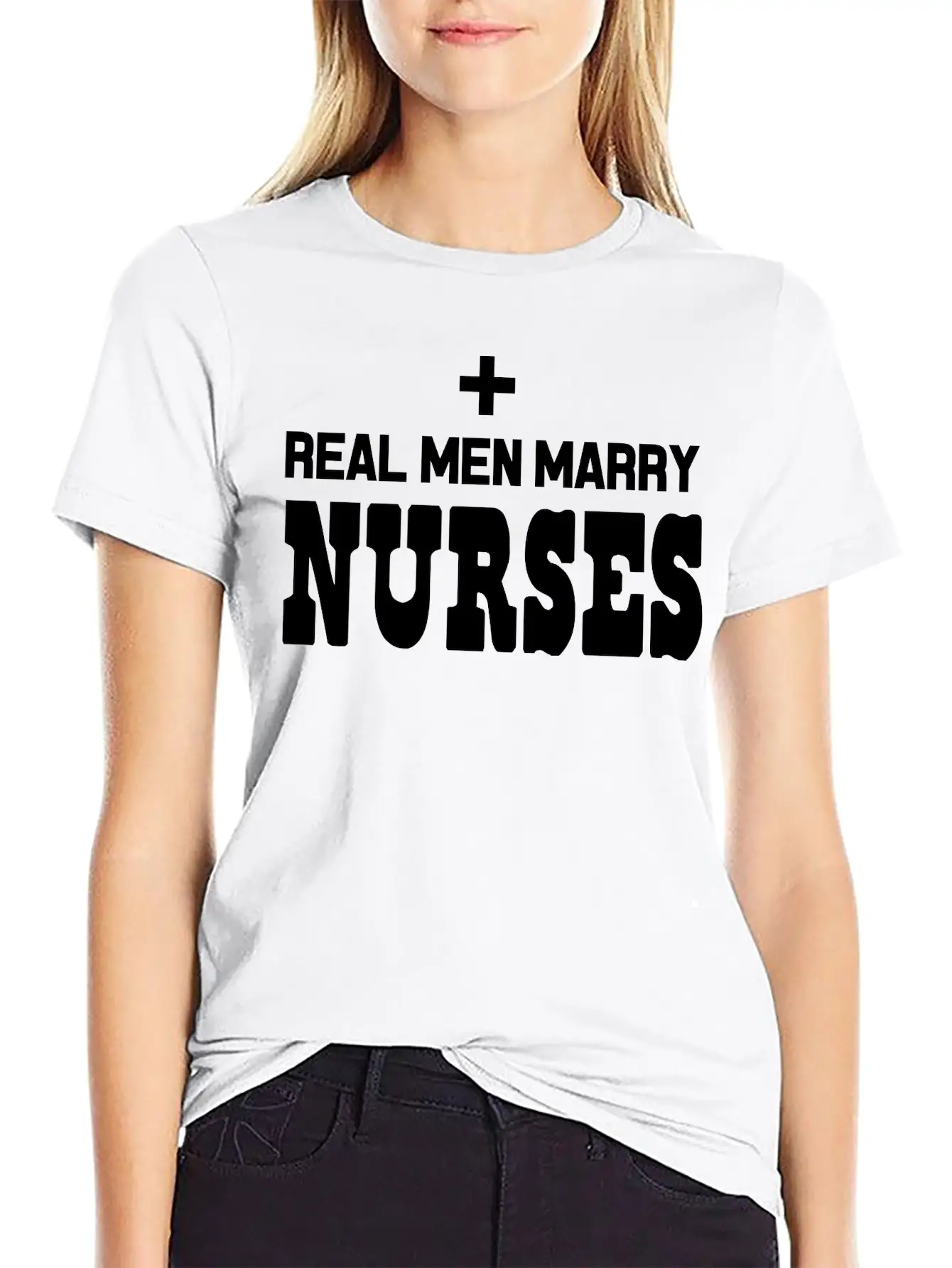 Real Men Marry Nurses Casual Graphic T-Shirt – Simple And Comfortable Daily Wear