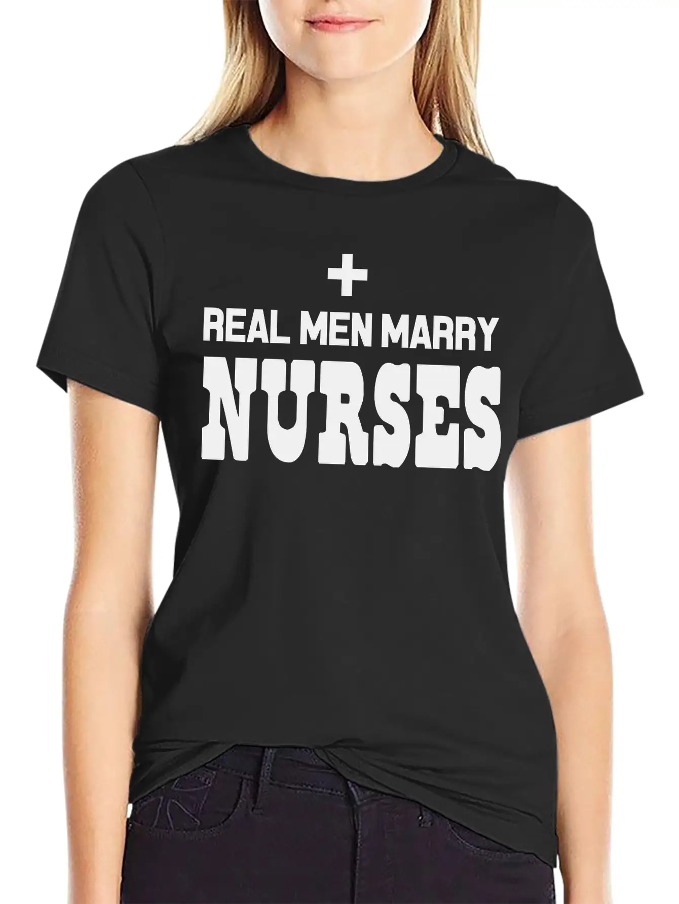Real Men Marry Nurses Casual Graphic T-Shirt – Simple And Comfortable Daily Wear