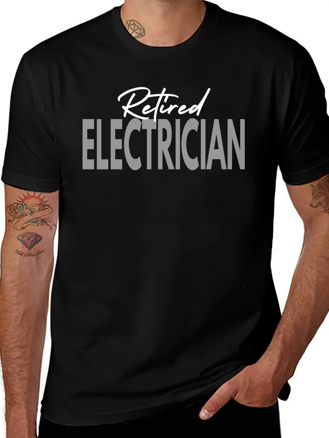 Retired Electrician Casual Graphic T-Shirt – Simple And Comfortable Daily Wear