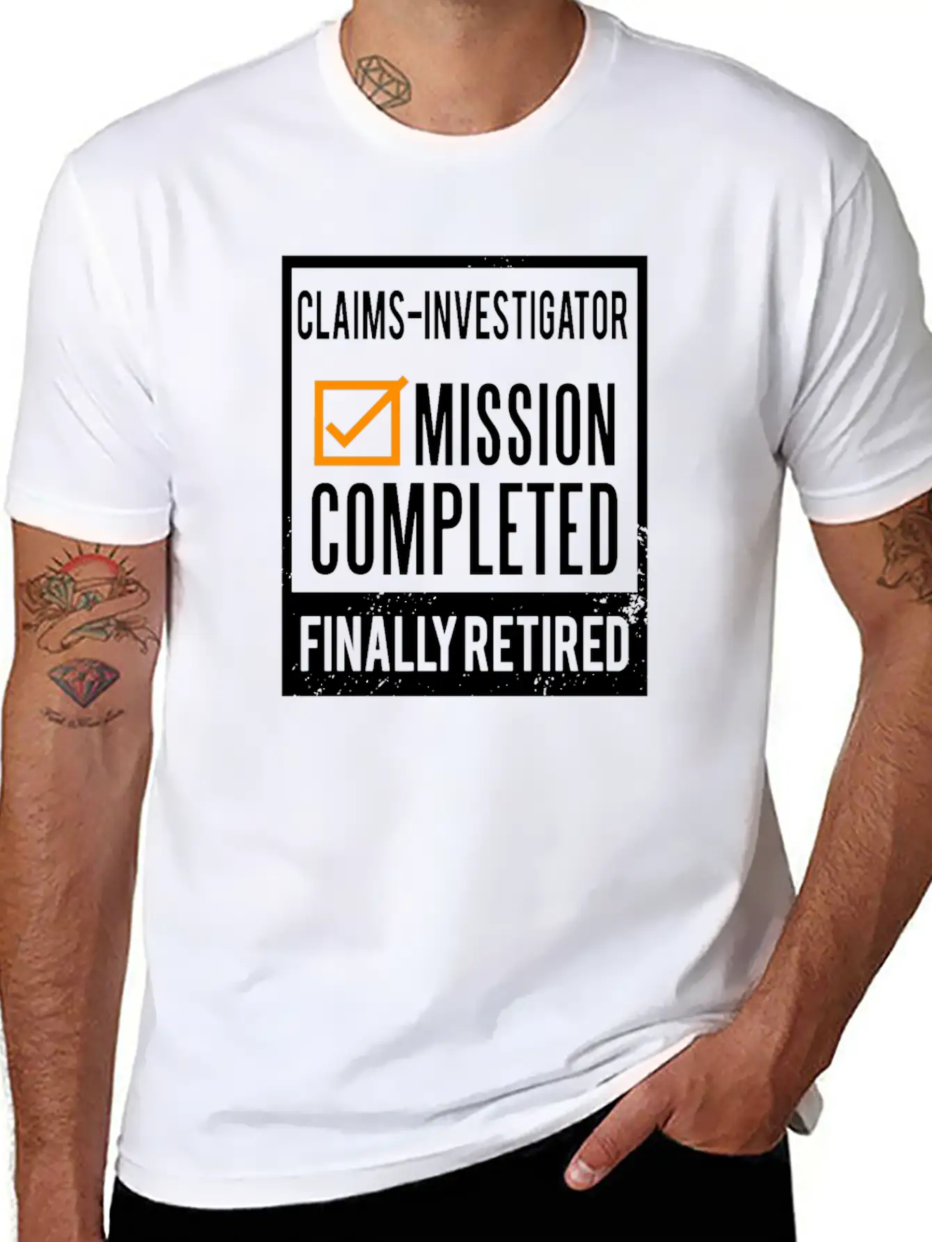 Retirement - Retired Claims-Investigator Simple Everyday Graphic Tee – Lightweight Summer Wear