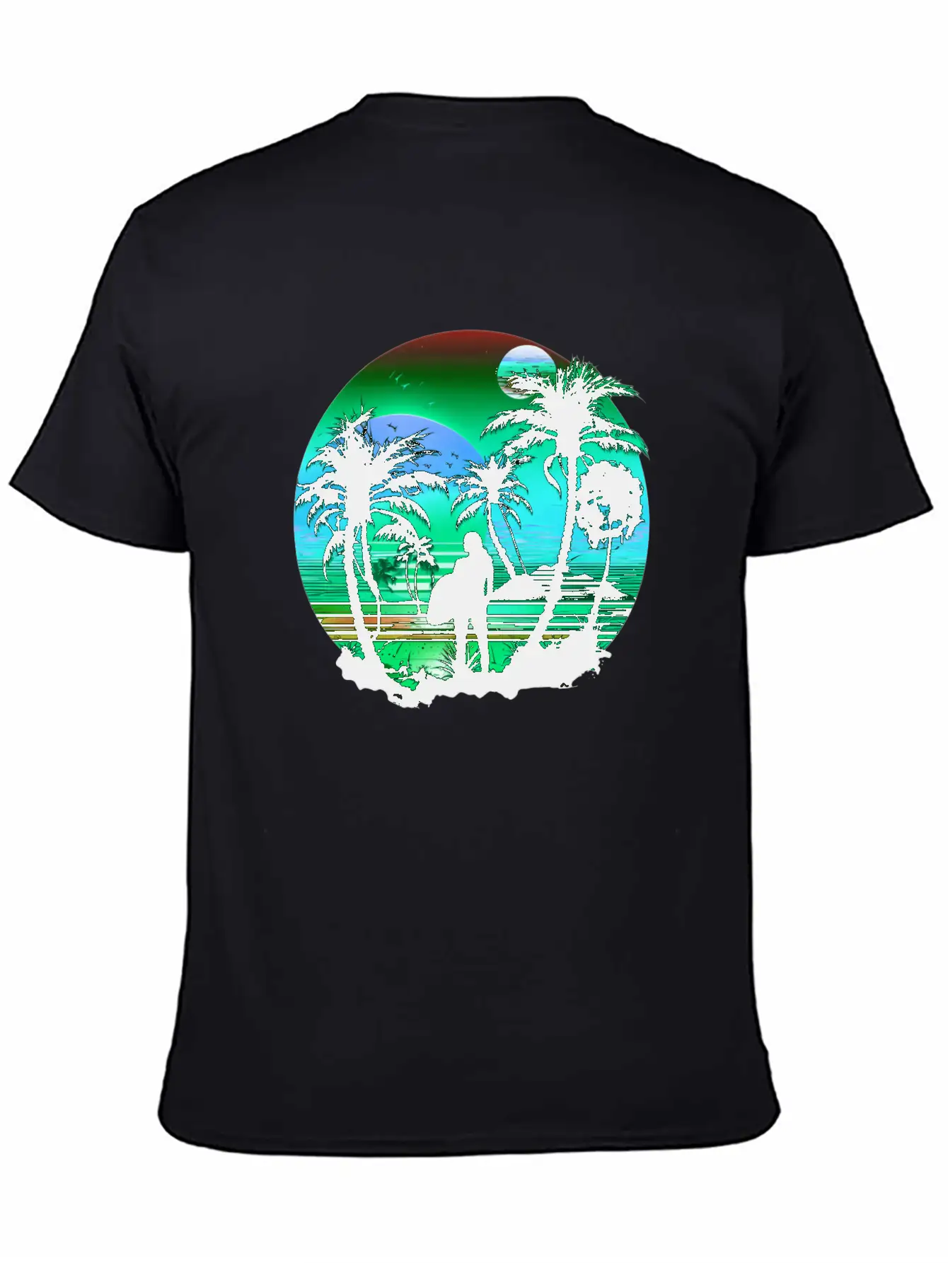 Retro Palm Trees Sun Vacation Summer Essential Unisex Summer Tee – Soft Cotton Casual Fit
