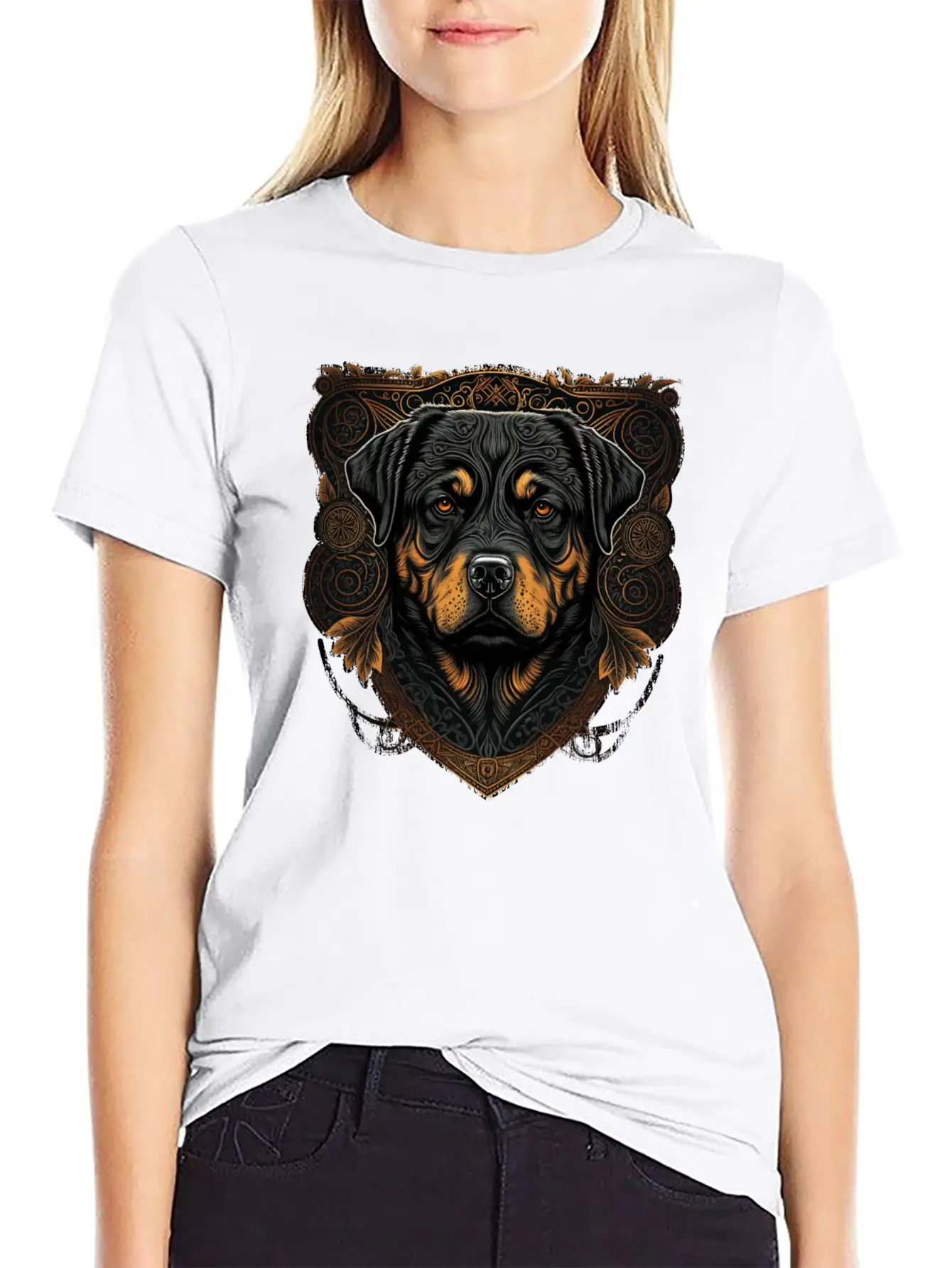 Rottweiler Dog Casual Graphic T-Shirt – Simple And Comfortable Daily Wear