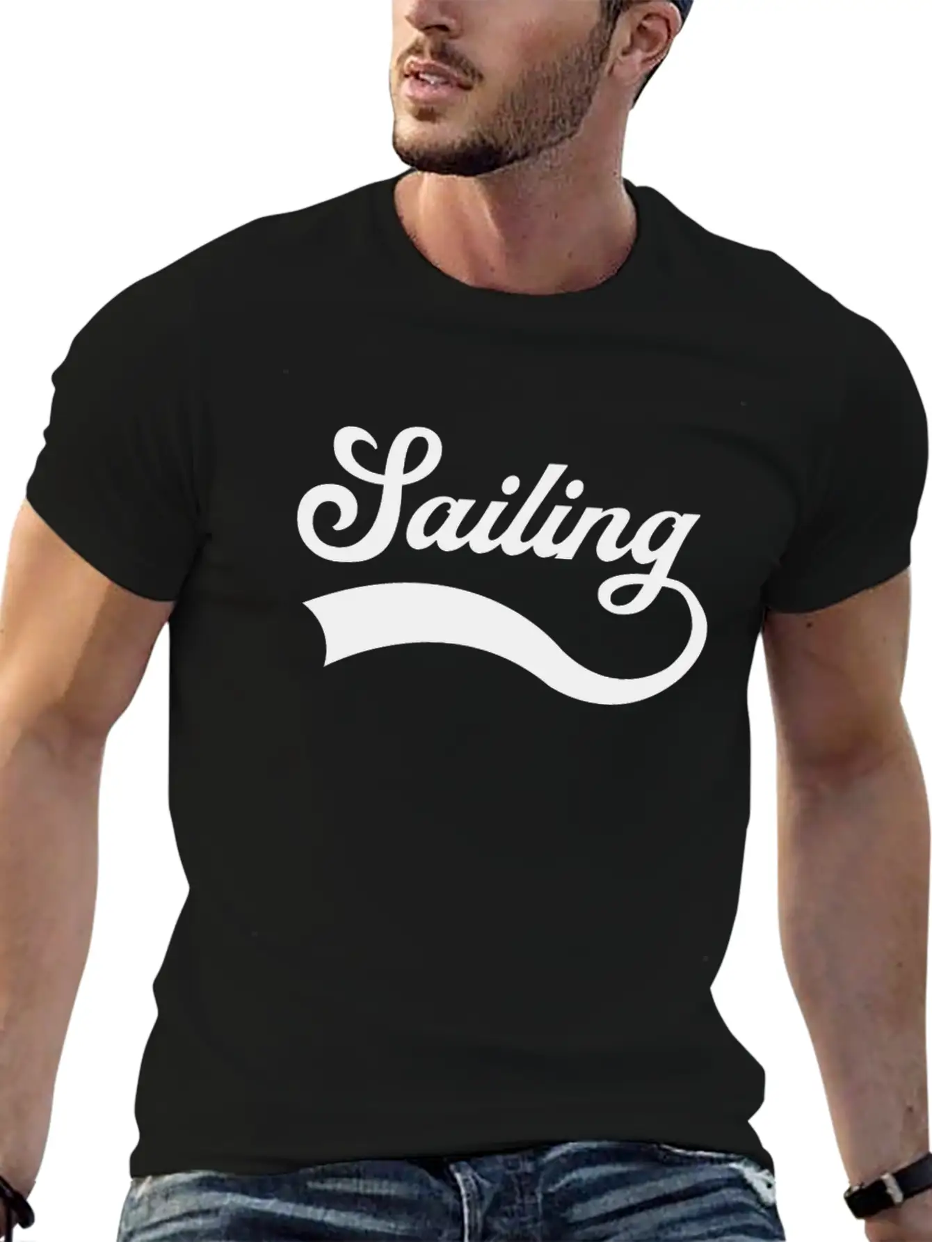 Sailing Lettering Classic Cotton Tee – Unisex Comfort For Any Season