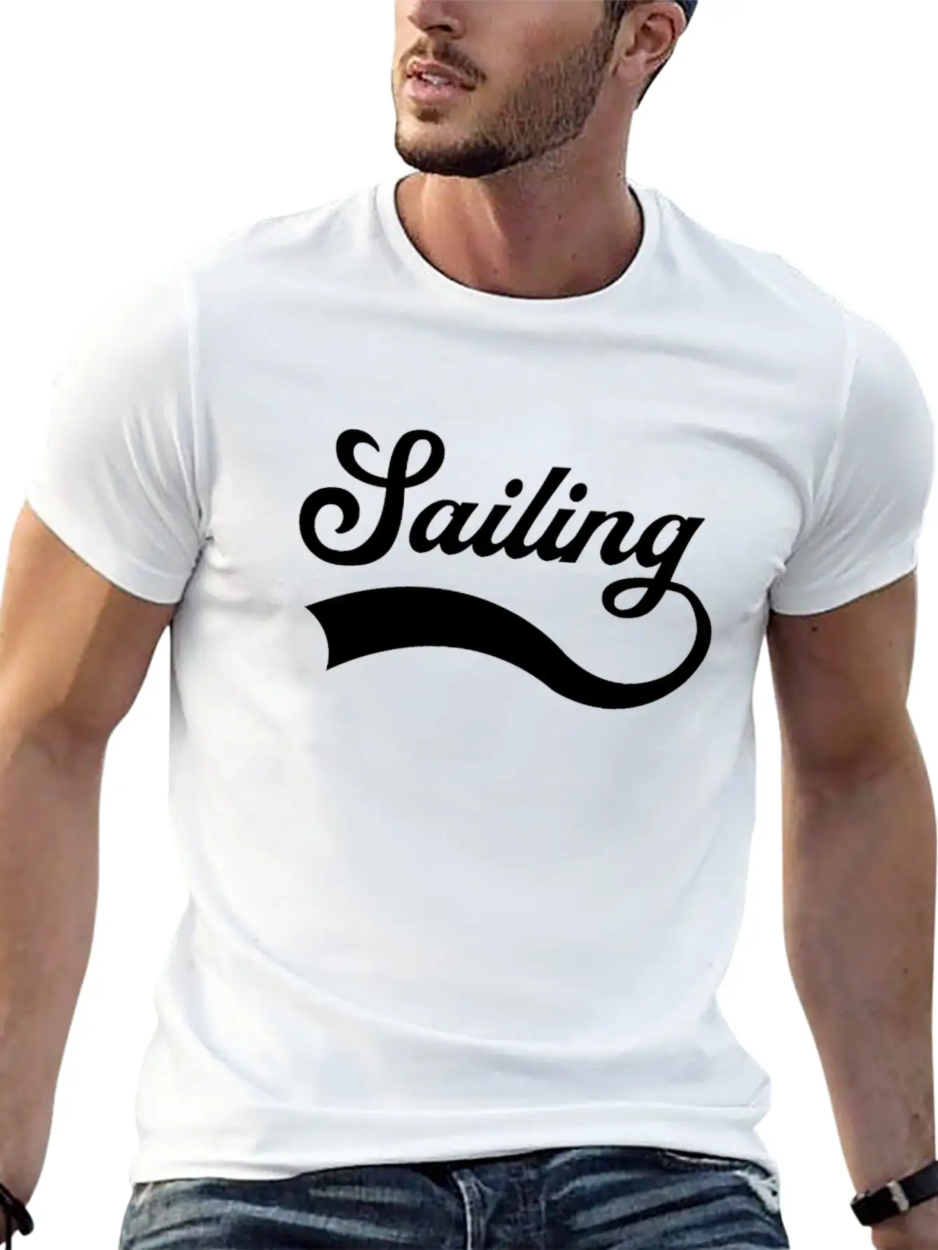 Sailing Lettering Classic Cotton Tee – Unisex Comfort For Any Season