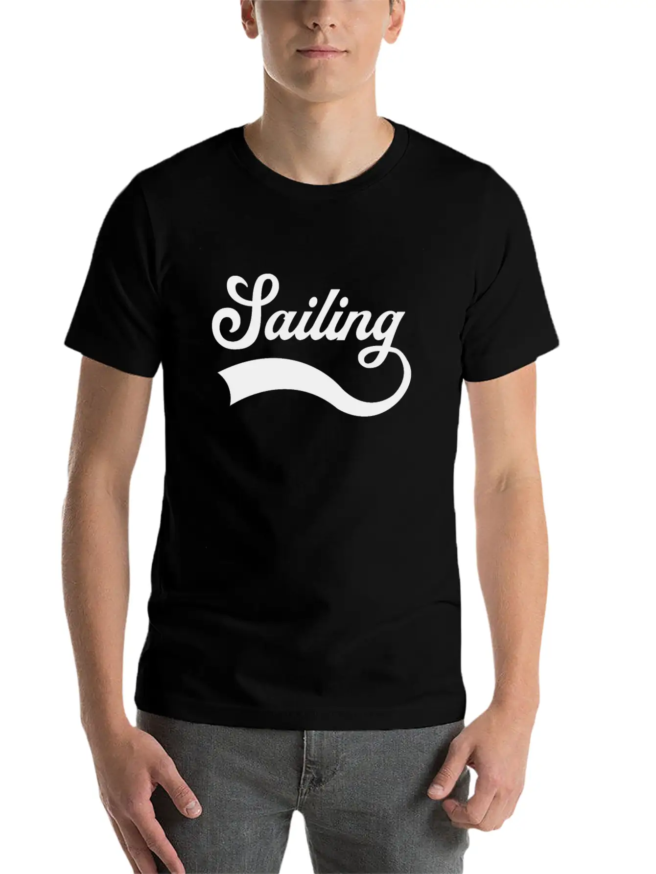 Sailing Lettering Classic Cotton Tee – Unisex Comfort For Any Season