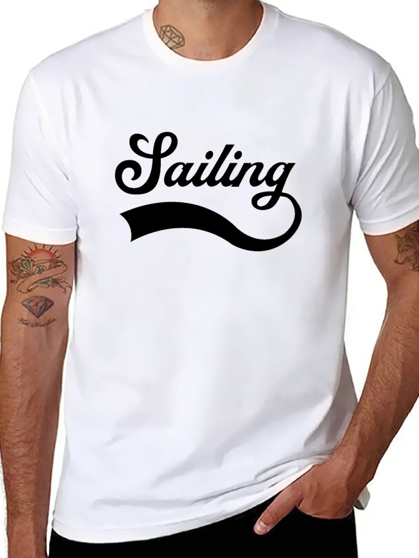 Sailing Lettering Classic Cotton Tee – Unisex Comfort For Any Season
