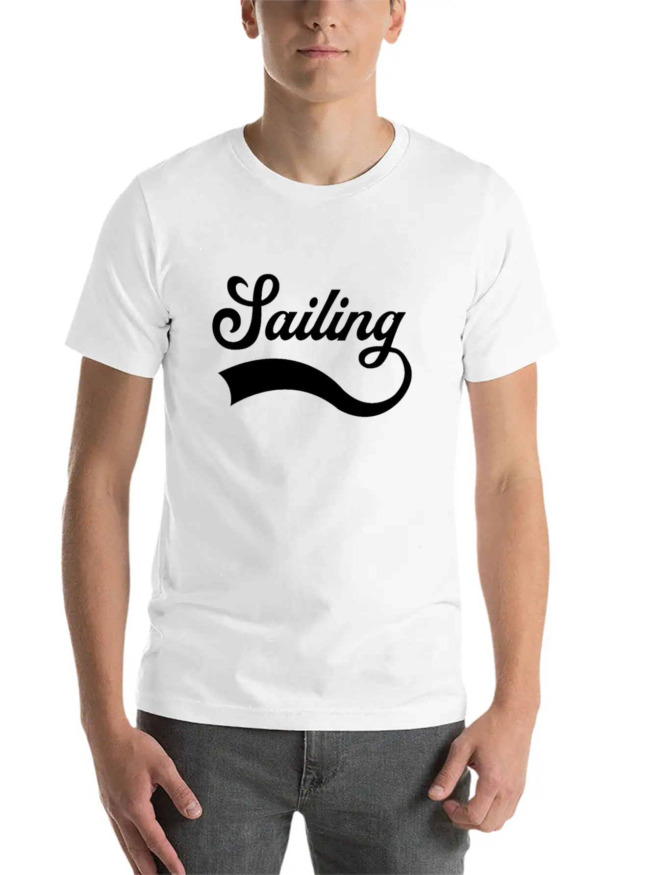 Sailing Lettering Classic Cotton Tee – Unisex Comfort For Any Season
