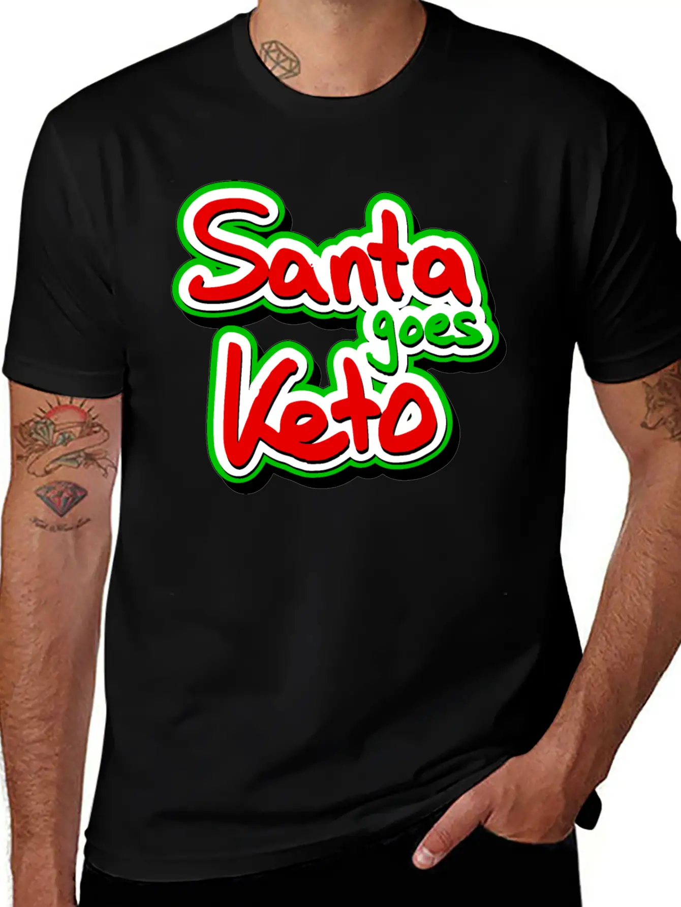 Santa Goes Keto Casual Graphic T-Shirt – Simple And Comfortable Daily Wear