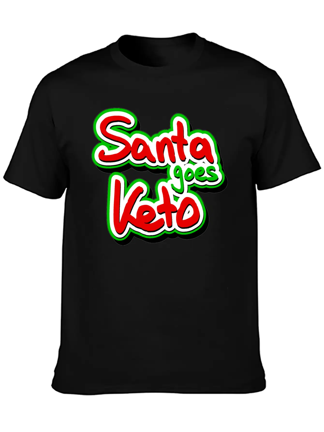 Santa Goes Keto Casual Graphic T-Shirt – Simple And Comfortable Daily Wear