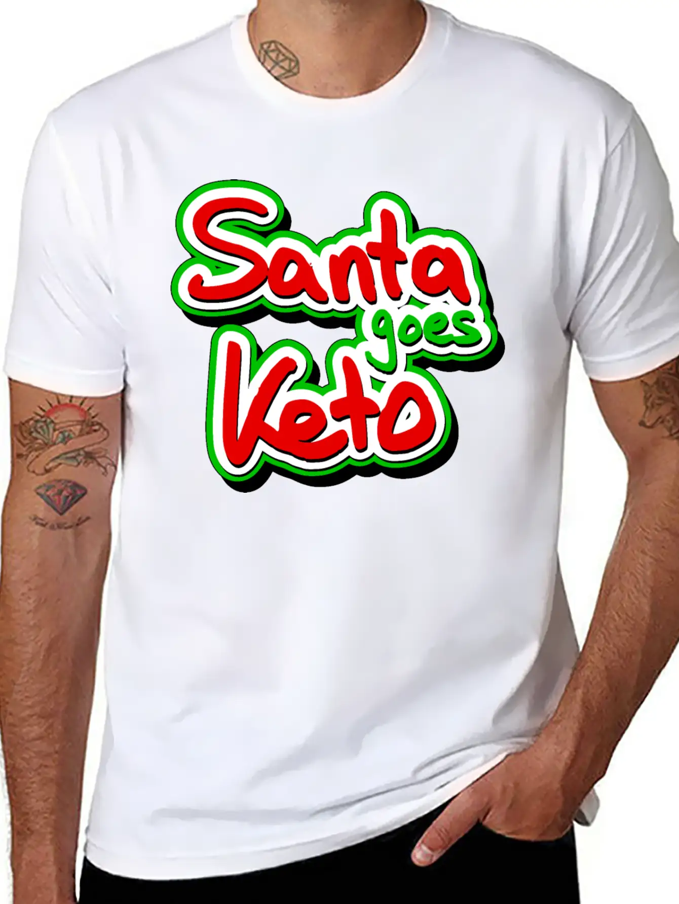 Santa Goes Keto Casual Graphic T-Shirt – Simple And Comfortable Daily Wear
