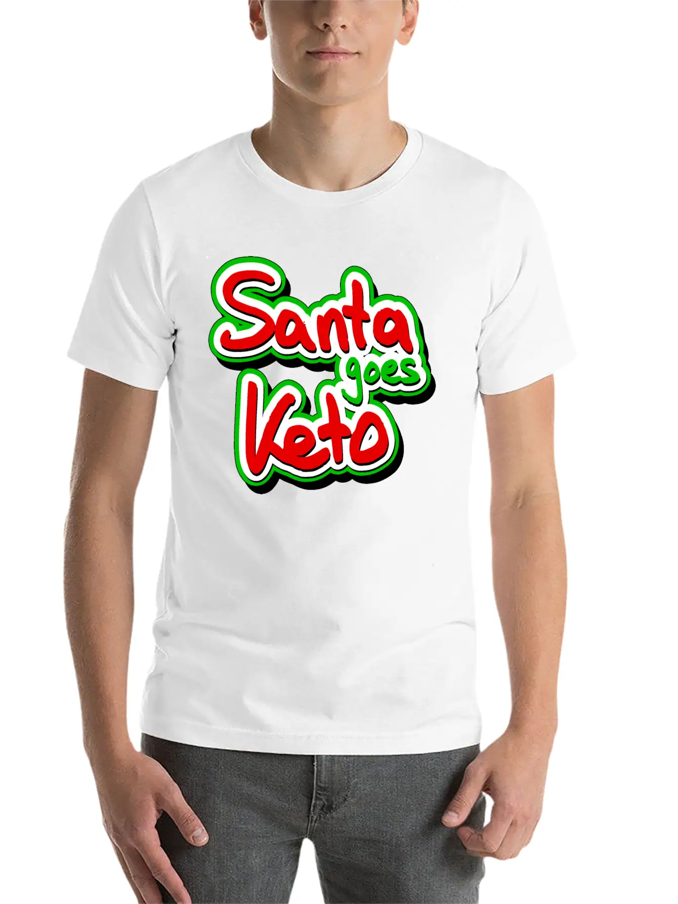 Santa Goes Keto Casual Graphic T-Shirt – Simple And Comfortable Daily Wear