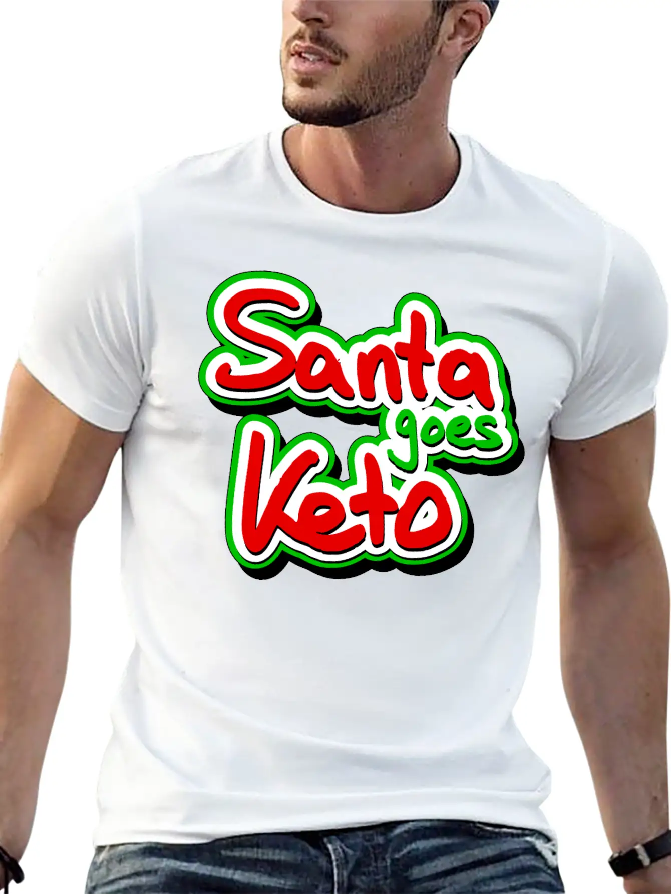 Santa Goes Keto Casual Graphic T-Shirt – Simple And Comfortable Daily Wear