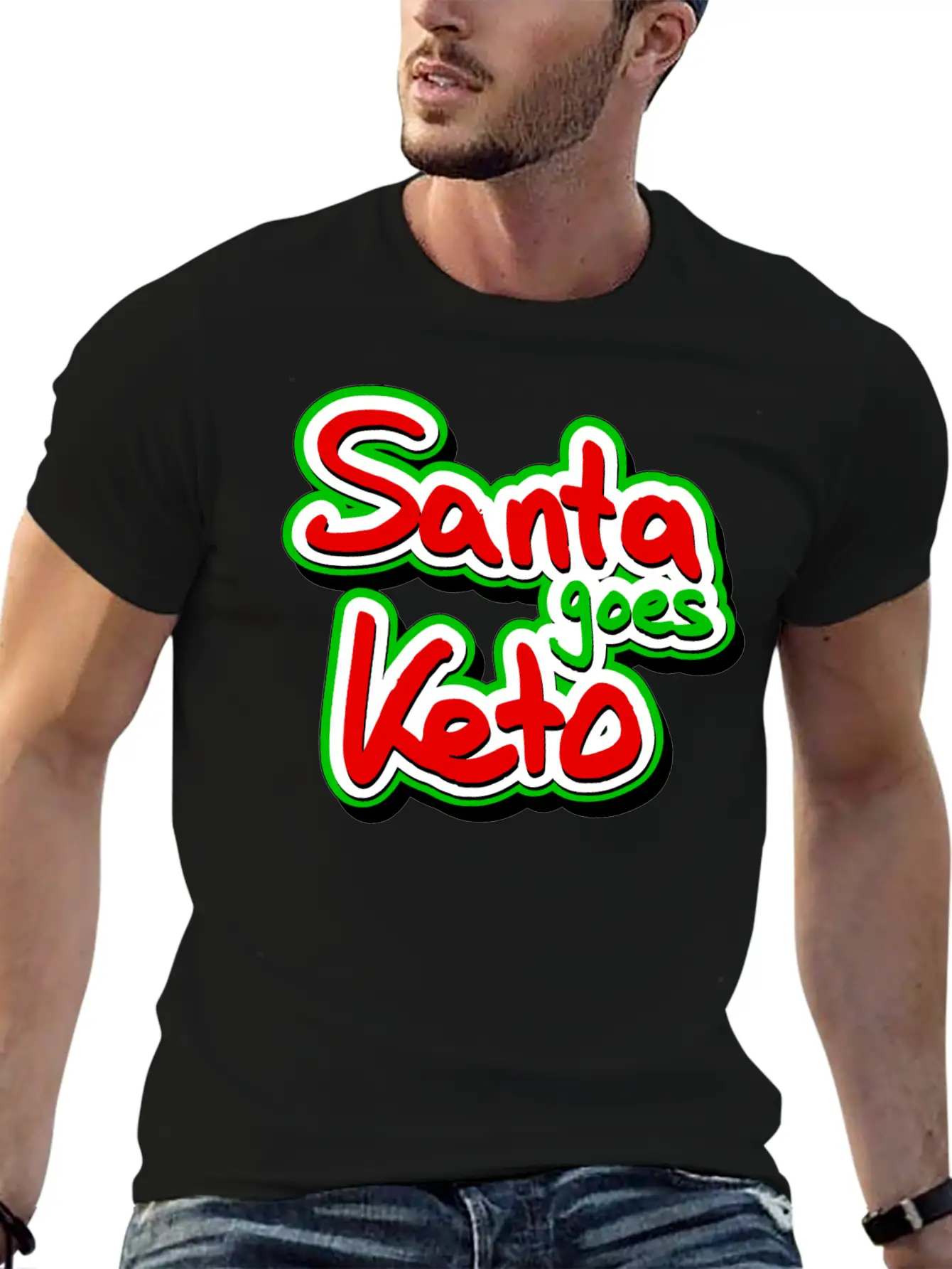 Santa Goes Keto Casual Graphic T-Shirt – Simple And Comfortable Daily Wear