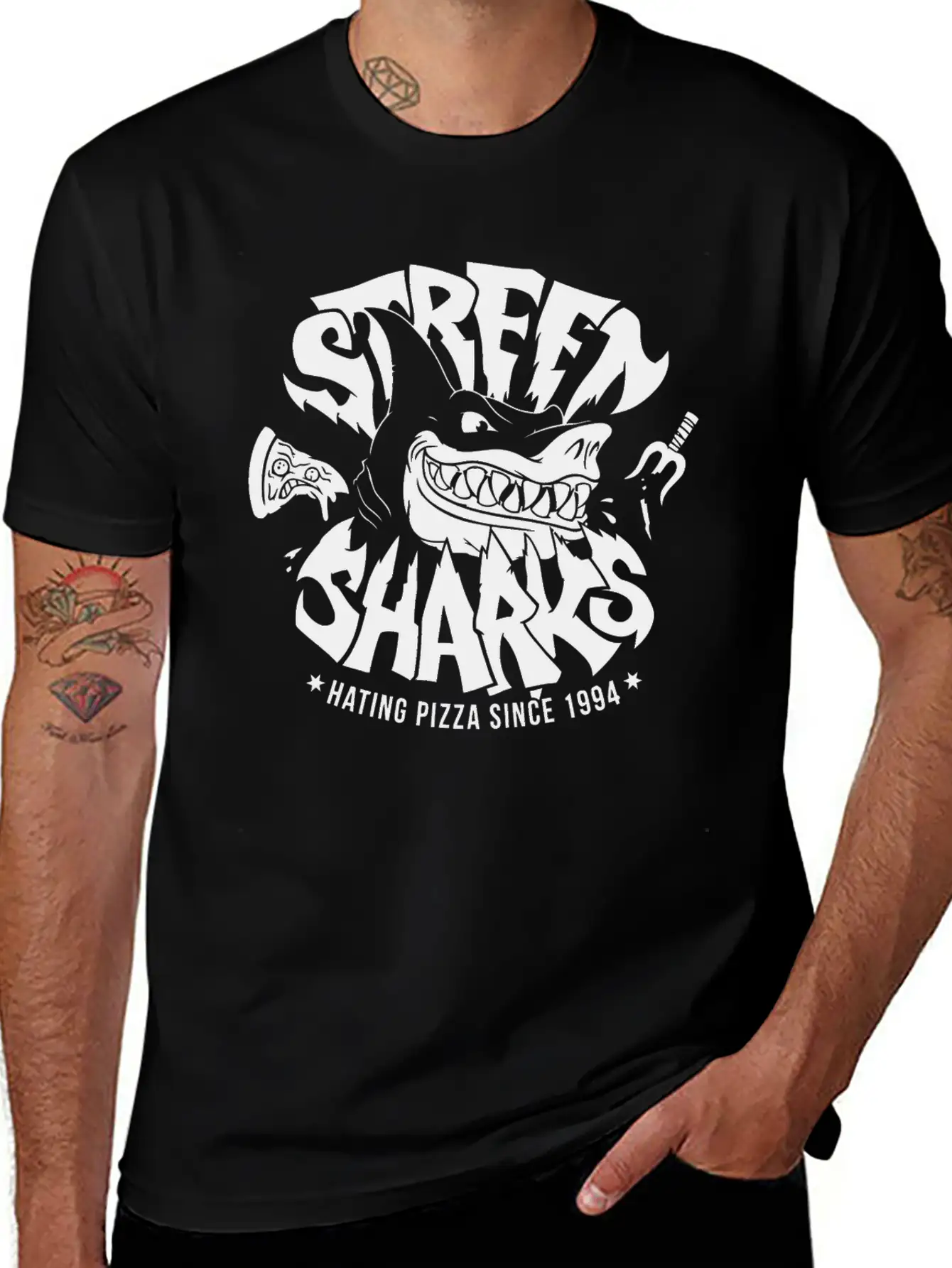 Sharkes Hate Pizza Essential Unisex Summer Tee – Soft Cotton Casual Fit
