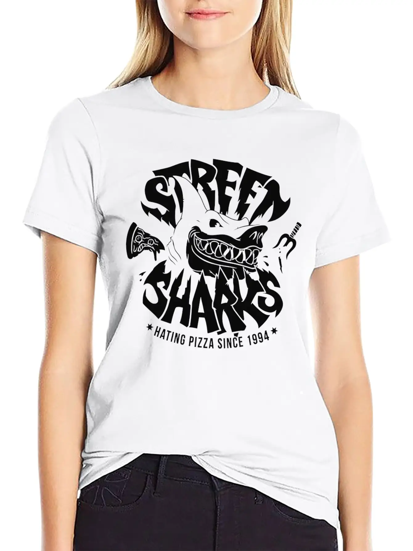 Sharkes Hate Pizza Essential Unisex Summer Tee – Soft Cotton Casual Fit