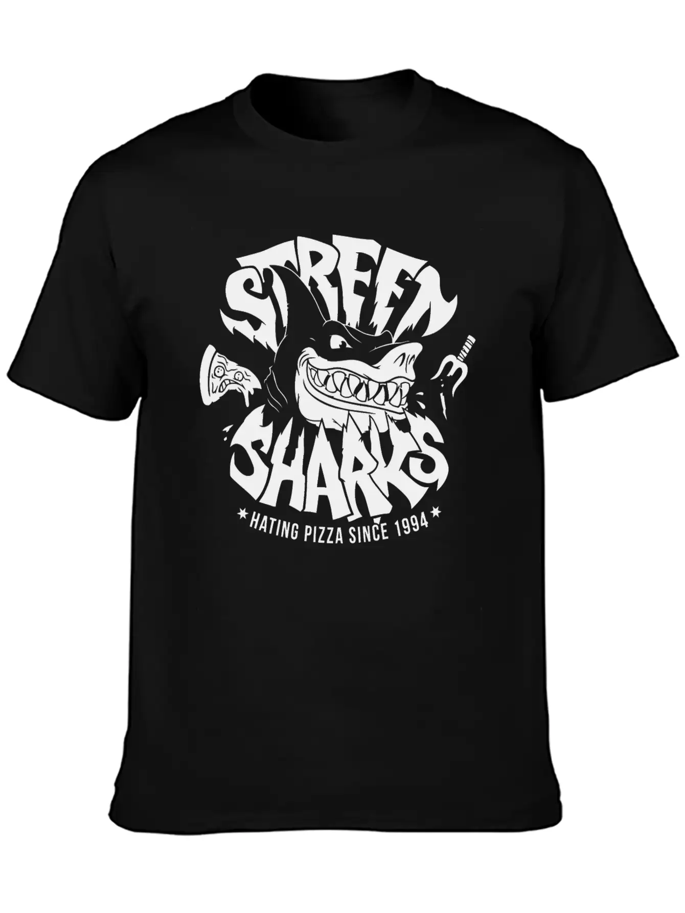 Sharkes Hate Pizza Essential Unisex Summer Tee – Soft Cotton Casual Fit