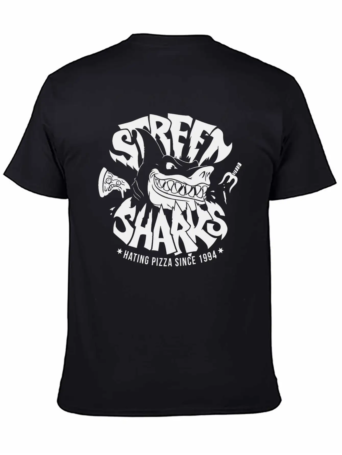 Sharkes Hate Pizza Essential Unisex Summer Tee – Soft Cotton Casual Fit