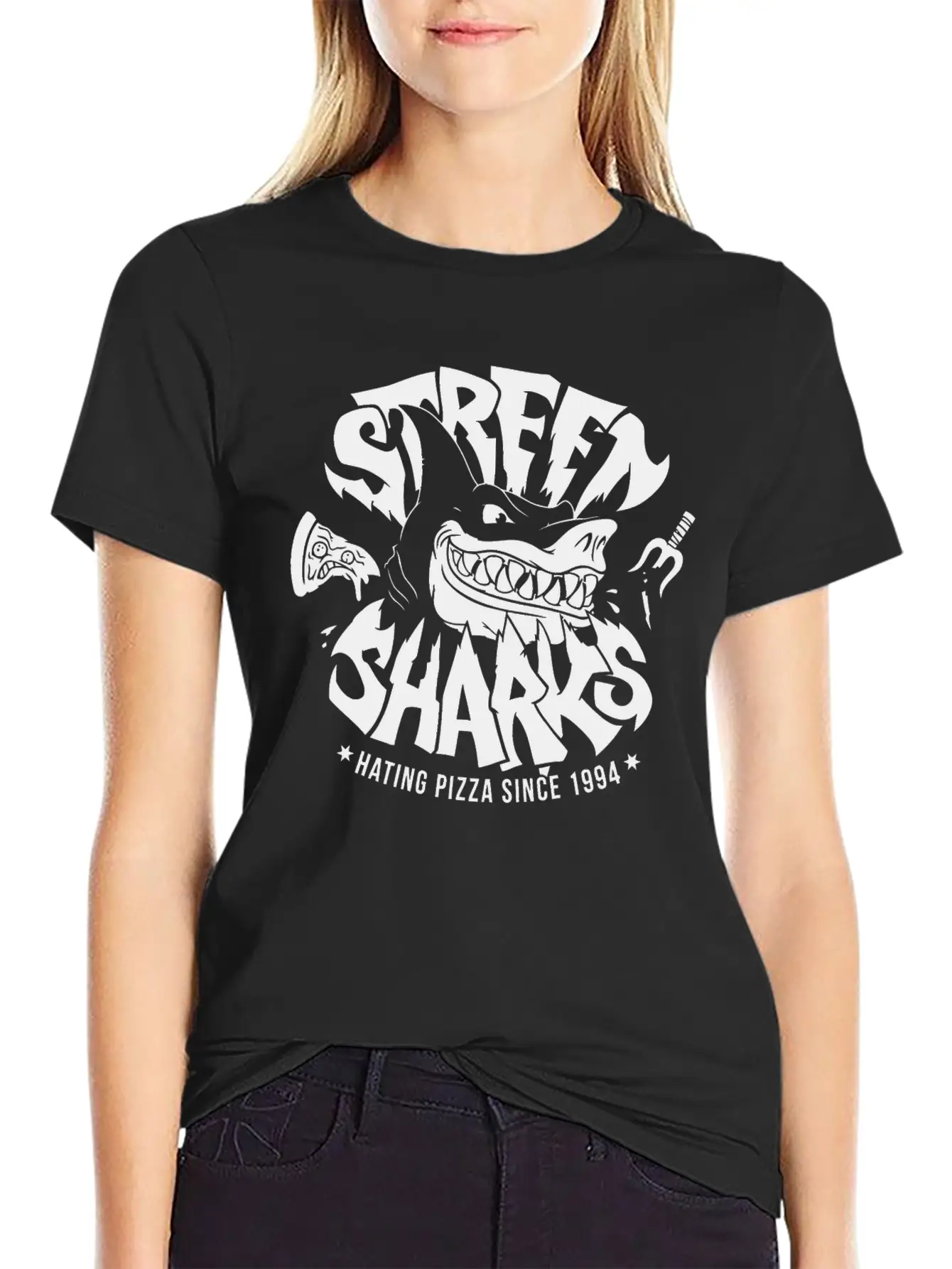 Sharkes Hate Pizza Essential Unisex Summer Tee – Soft Cotton Casual Fit