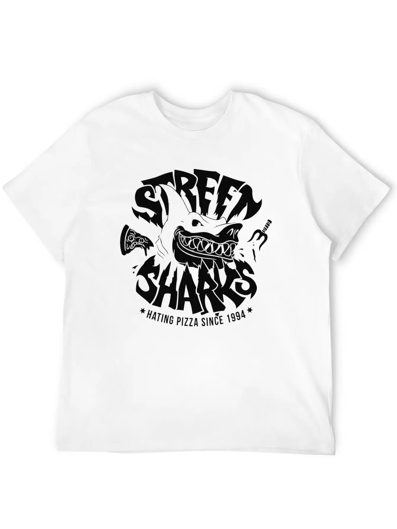 Sharkes Hate Pizza Essential Unisex Summer Tee – Soft Cotton Casual Fit