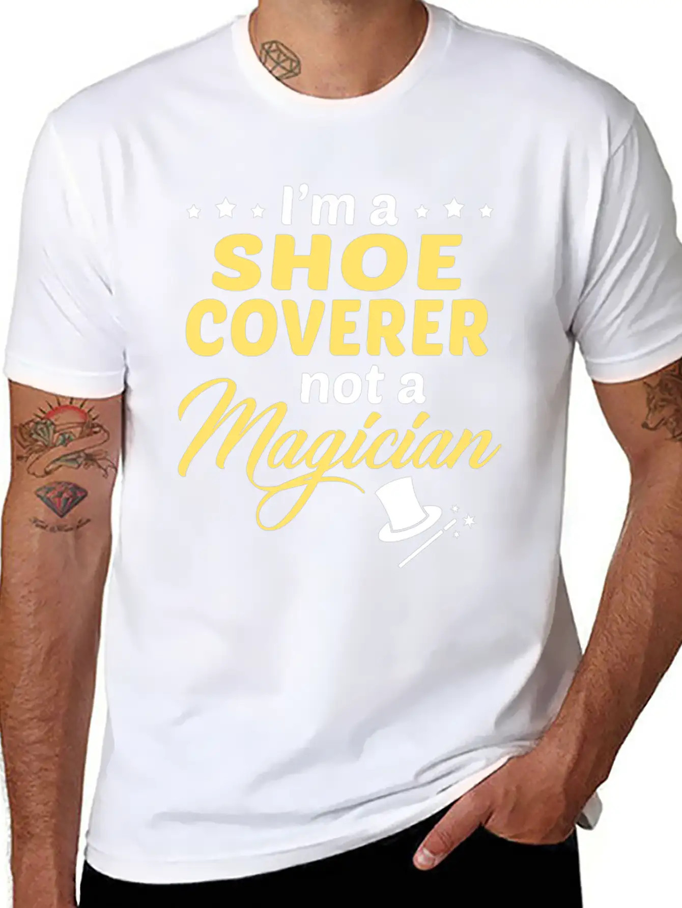 Shoe Coverer Unisex Short Sleeve Soft Cotton T-Shirt – Casual Everyday Wear