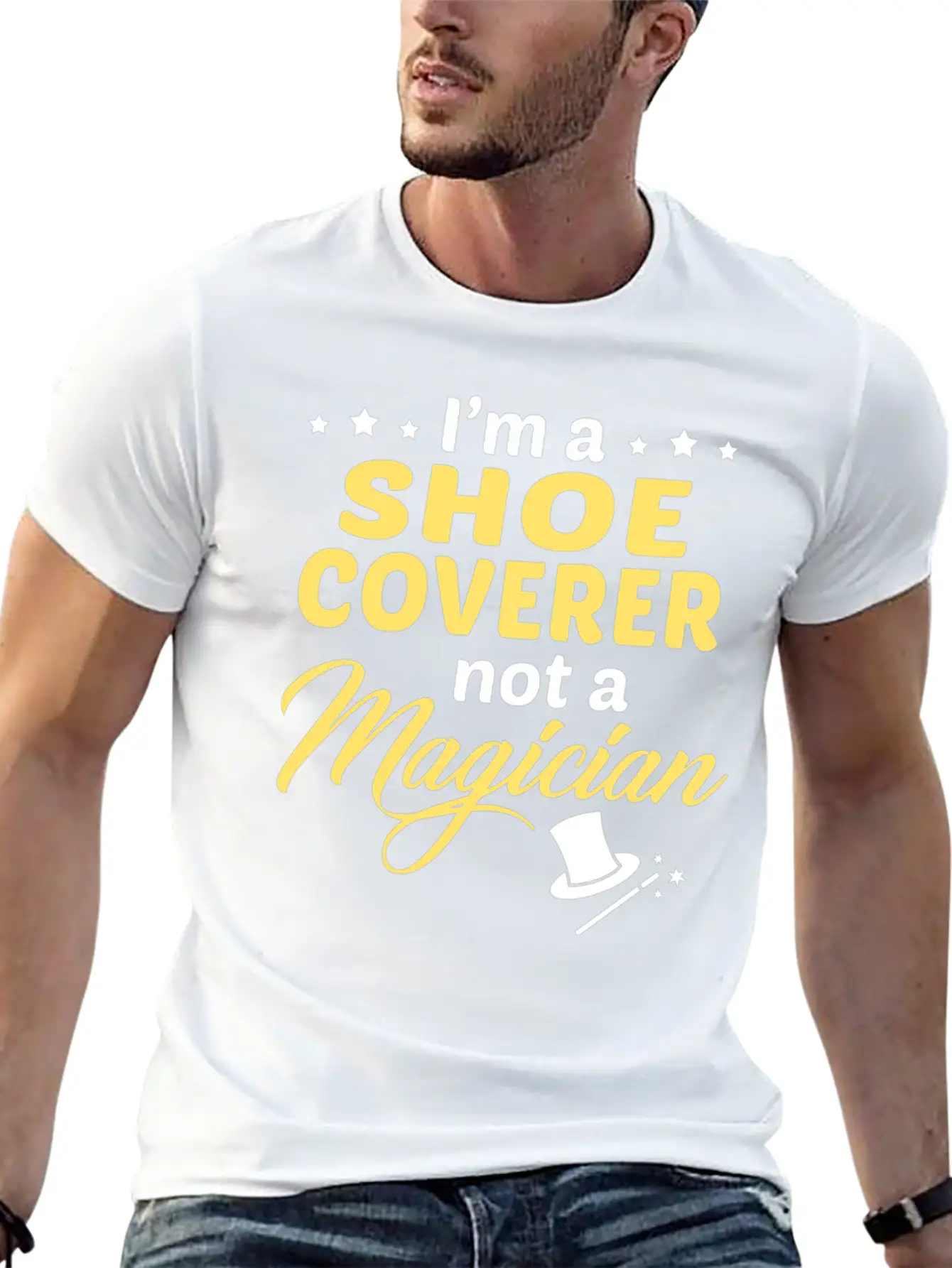Shoe Coverer Unisex Short Sleeve Soft Cotton T-Shirt – Casual Everyday Wear