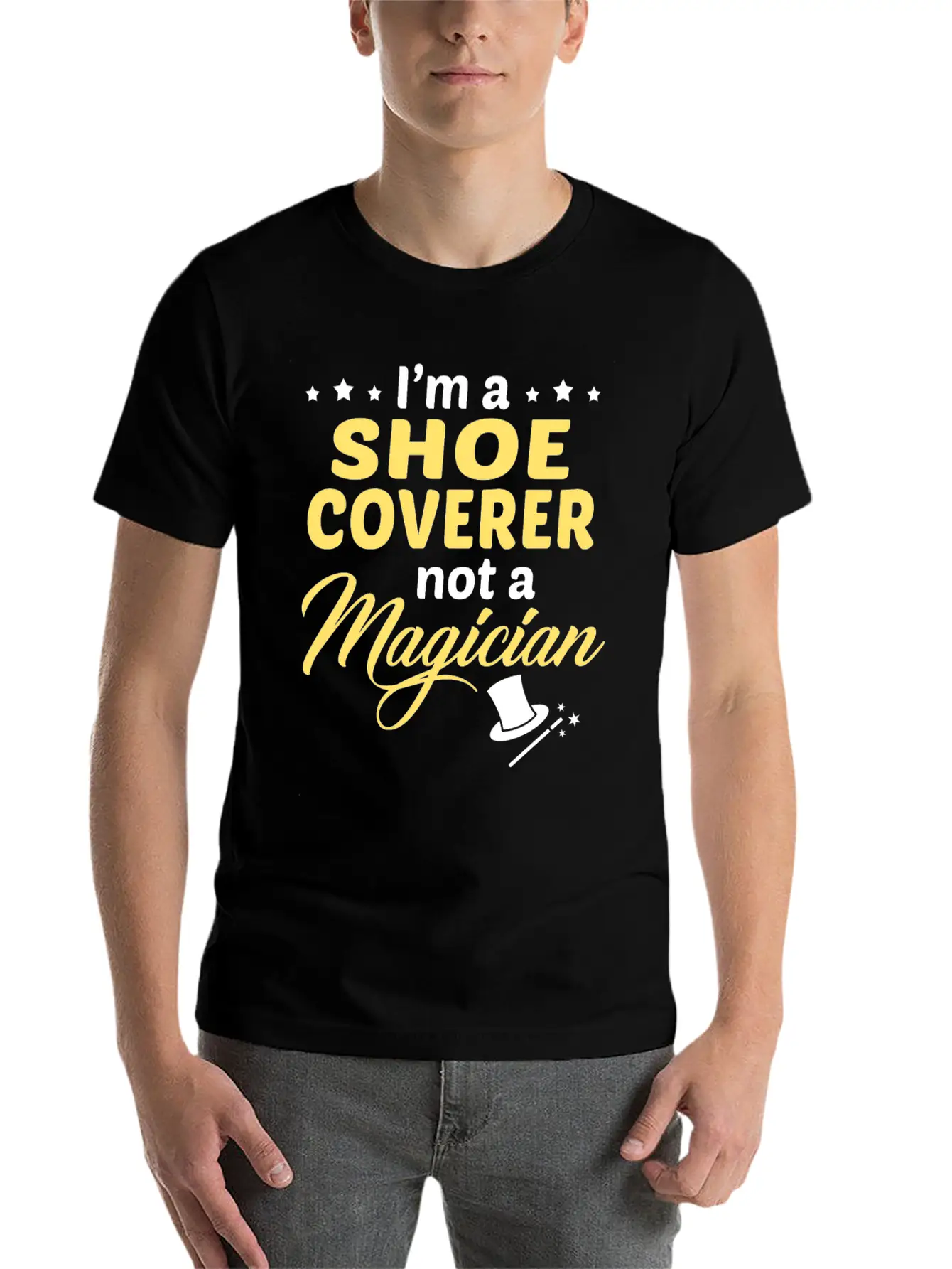 Shoe Coverer Unisex Short Sleeve Soft Cotton T-Shirt – Casual Everyday Wear