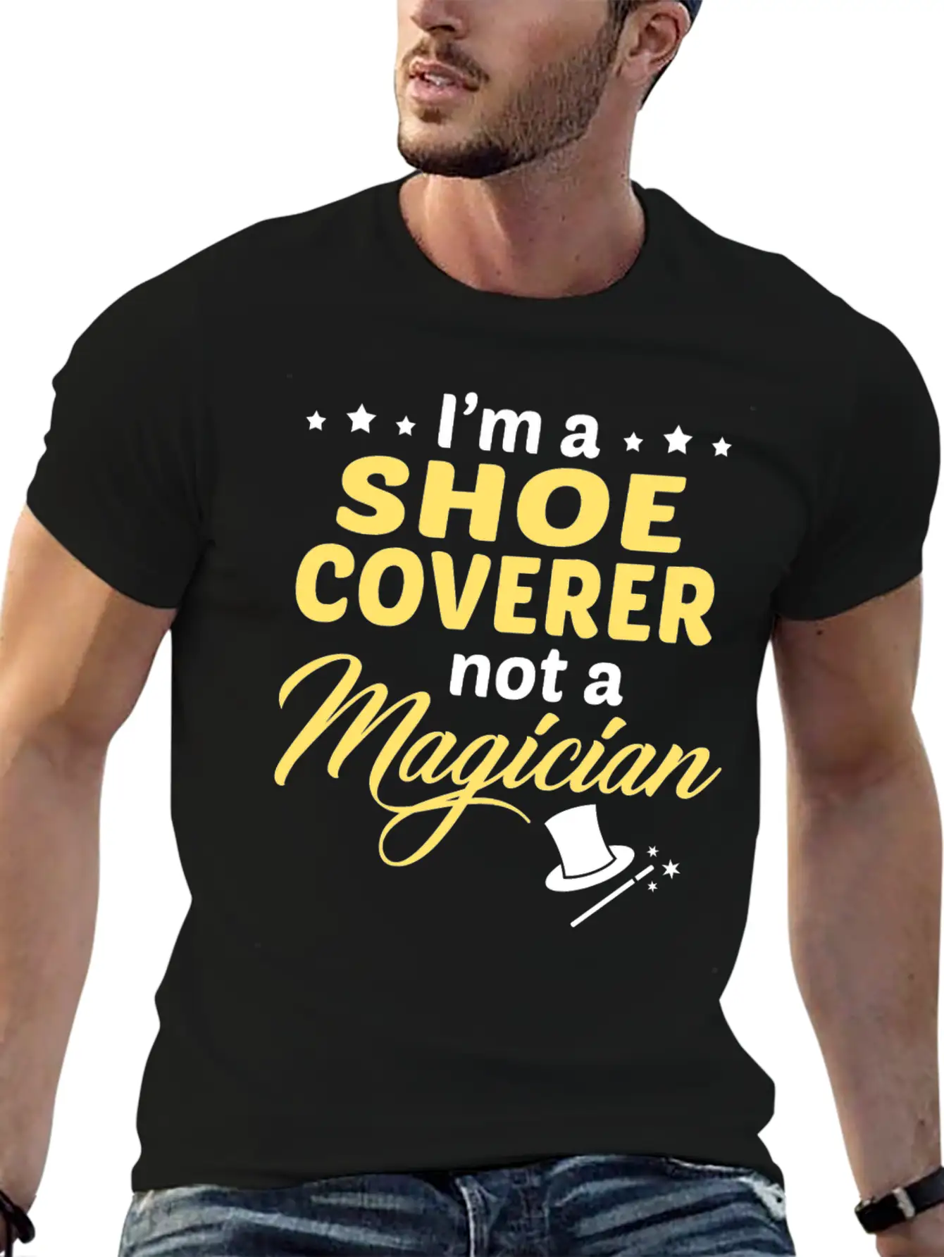 Shoe Coverer Unisex Short Sleeve Soft Cotton T-Shirt – Casual Everyday Wear