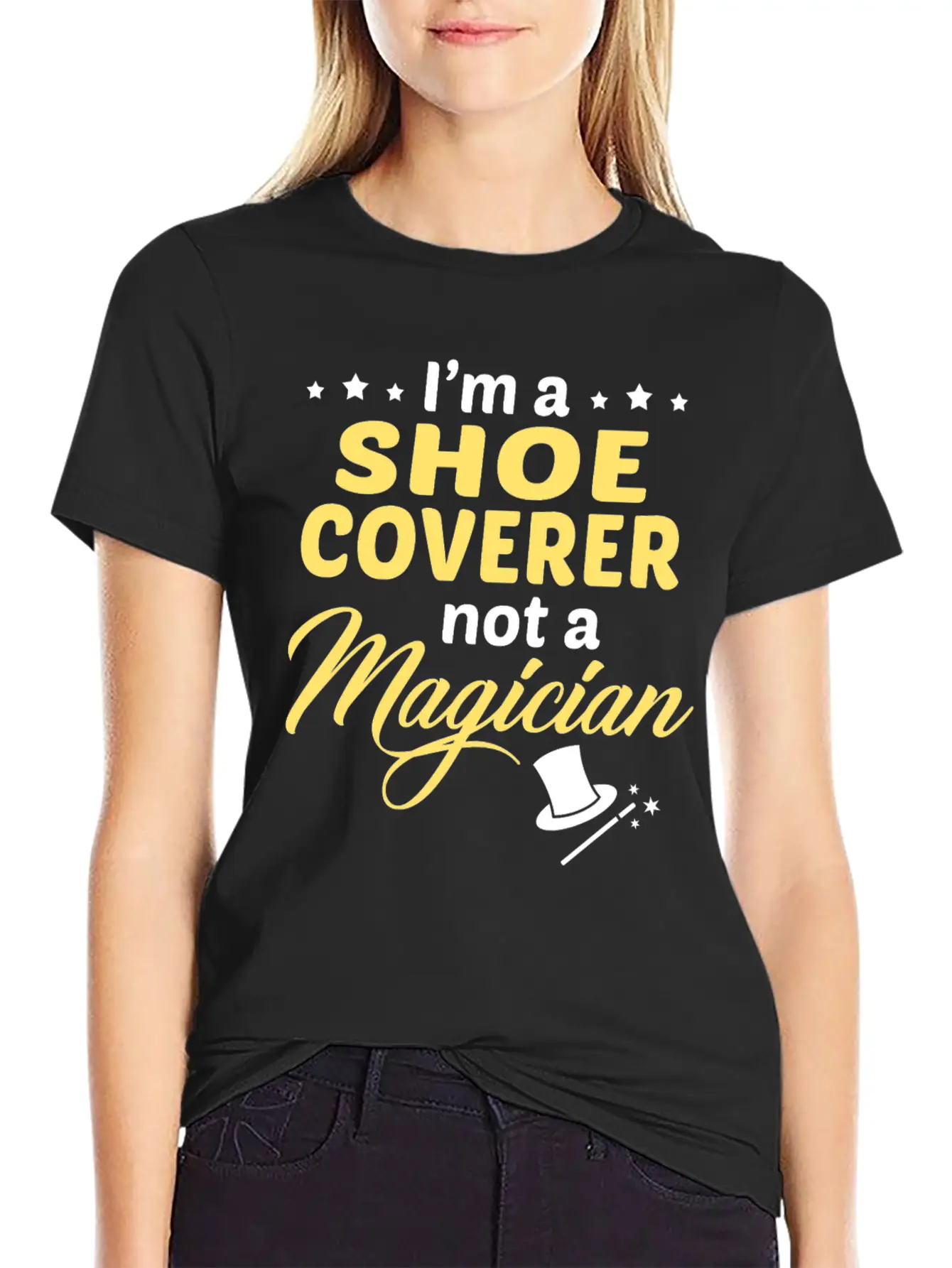 Shoe Coverer Unisex Short Sleeve Soft Cotton T-Shirt – Casual Everyday Wear