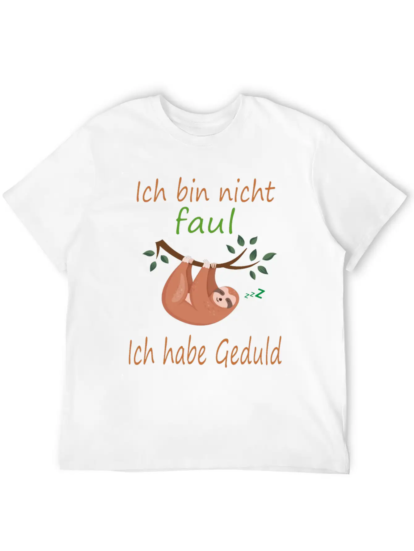 Sloth Not Lazy Patience Unisex Short Sleeve Soft Cotton T-Shirt – Casual Everyday Wear