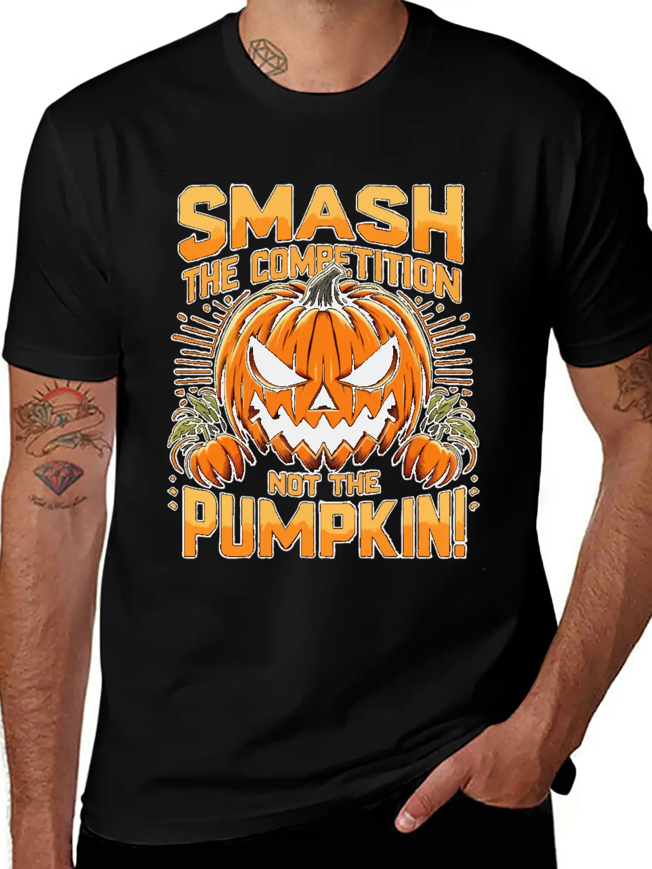 Smash The Competition Not The Pumpkin Classic Cotton Tee – Unisex Comfort For Any Season