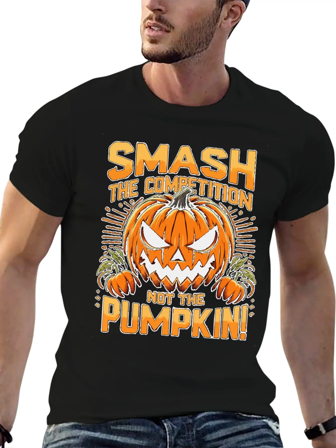 Smash The Competition Not The Pumpkin Classic Cotton Tee – Unisex Comfort For Any Season