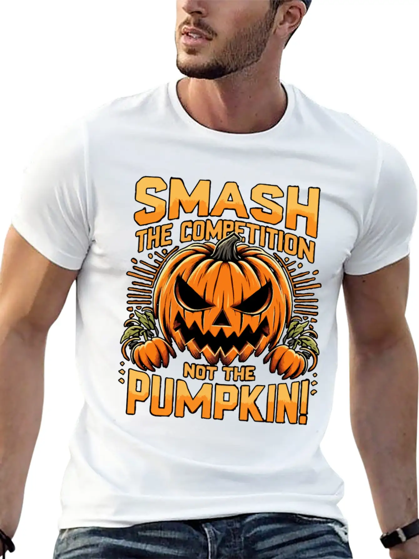 Smash The Competition Not The Pumpkin Classic Cotton Tee – Unisex Comfort For Any Season